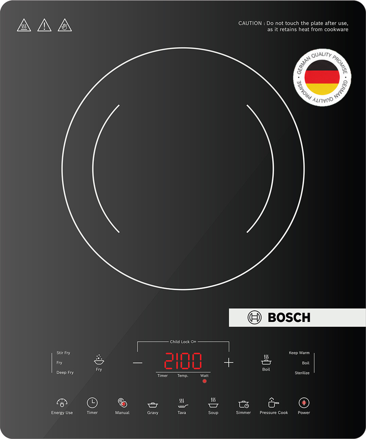 BOSCH 2100 W Induction Cooktop Touch Panel