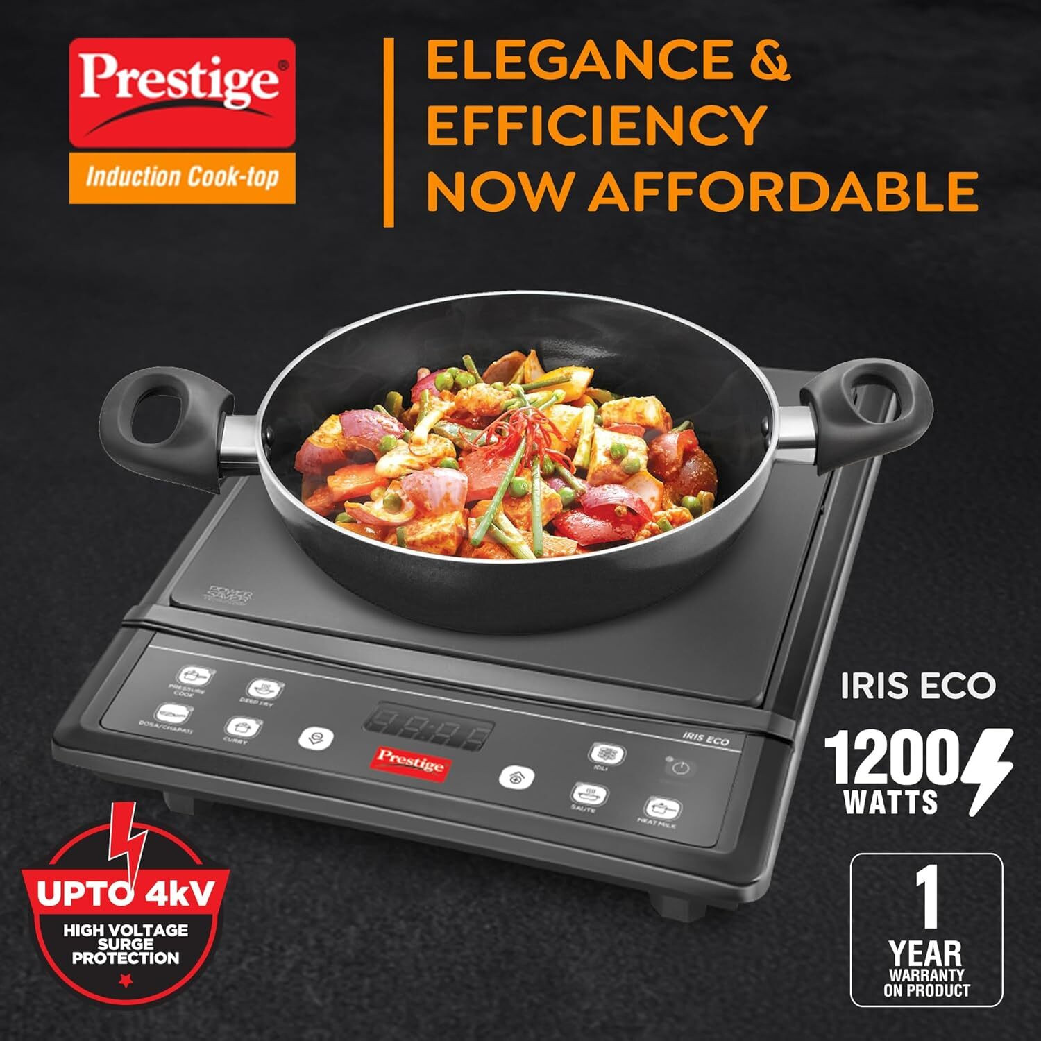 Image of Prestige 1200 W Induction Cooktop Push Button