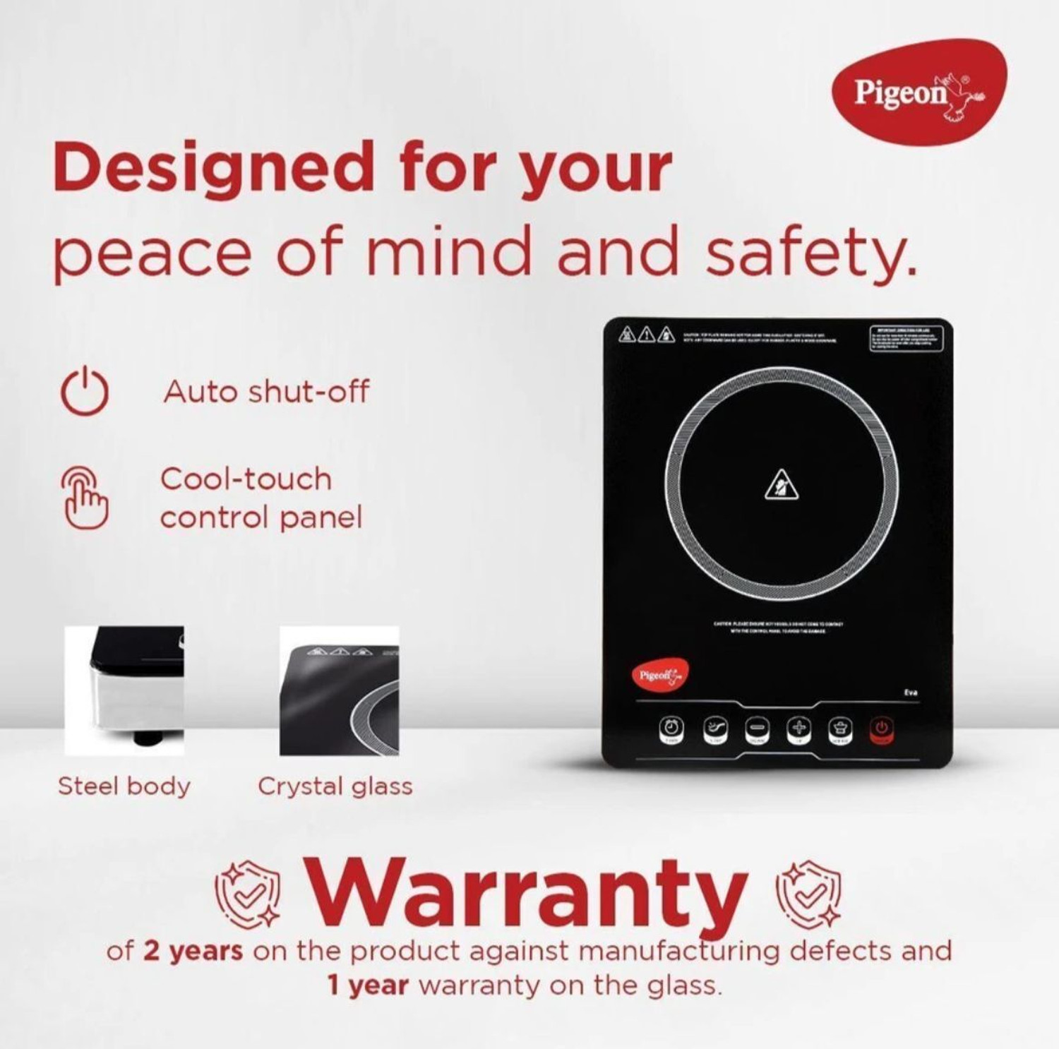 Image of Pigeon 2000 W Infrared Cooktop Touch Panel