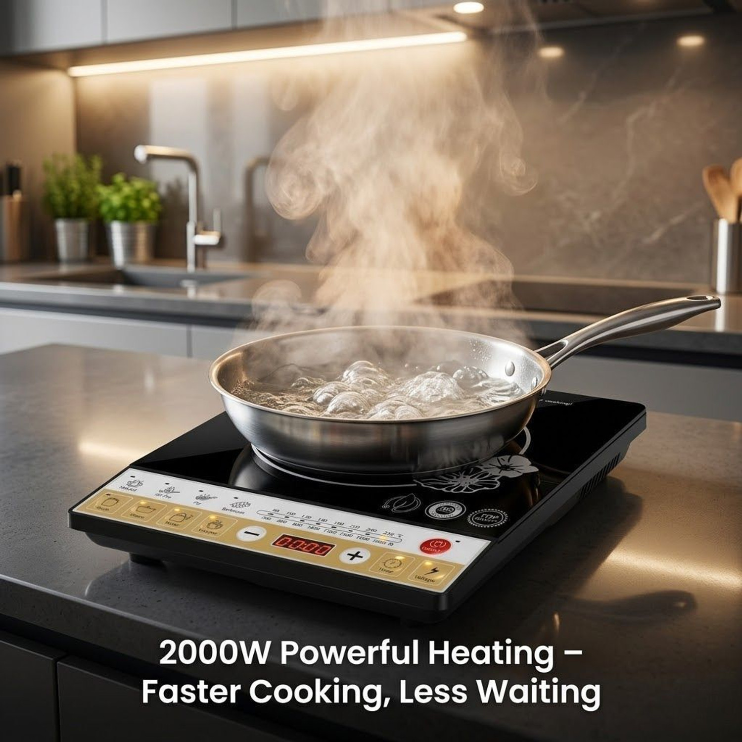 Image of Chefman 2000 W Induction Cooktop Push Button