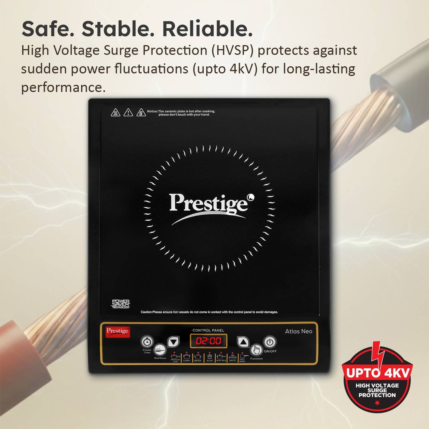 Prestige 1200W Induction Cooktop Black - Image 5