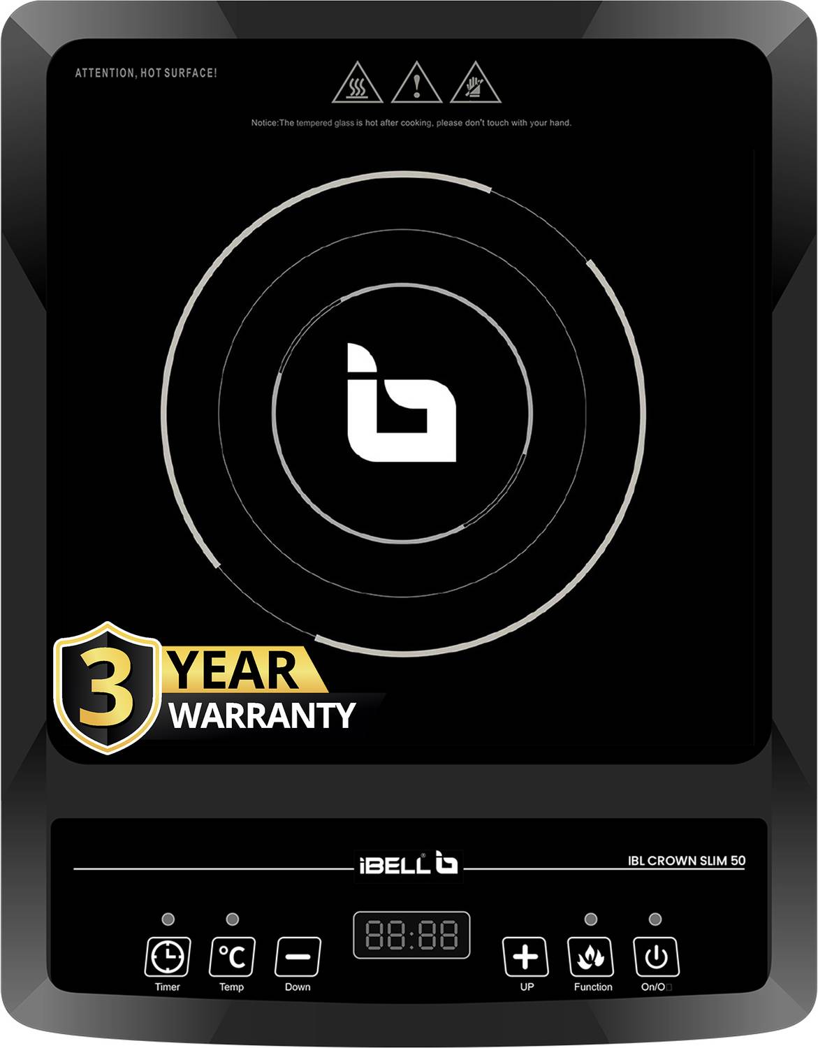 iBELL 2000W Induction Cooktop Black - Image 1
