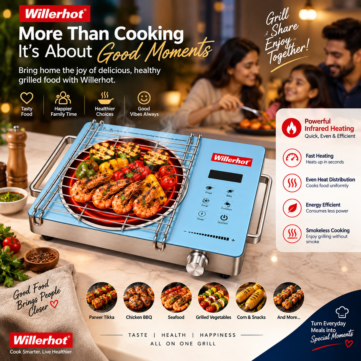 Image of Willerhot 2400 W Infrared Cooktop Touch Panel