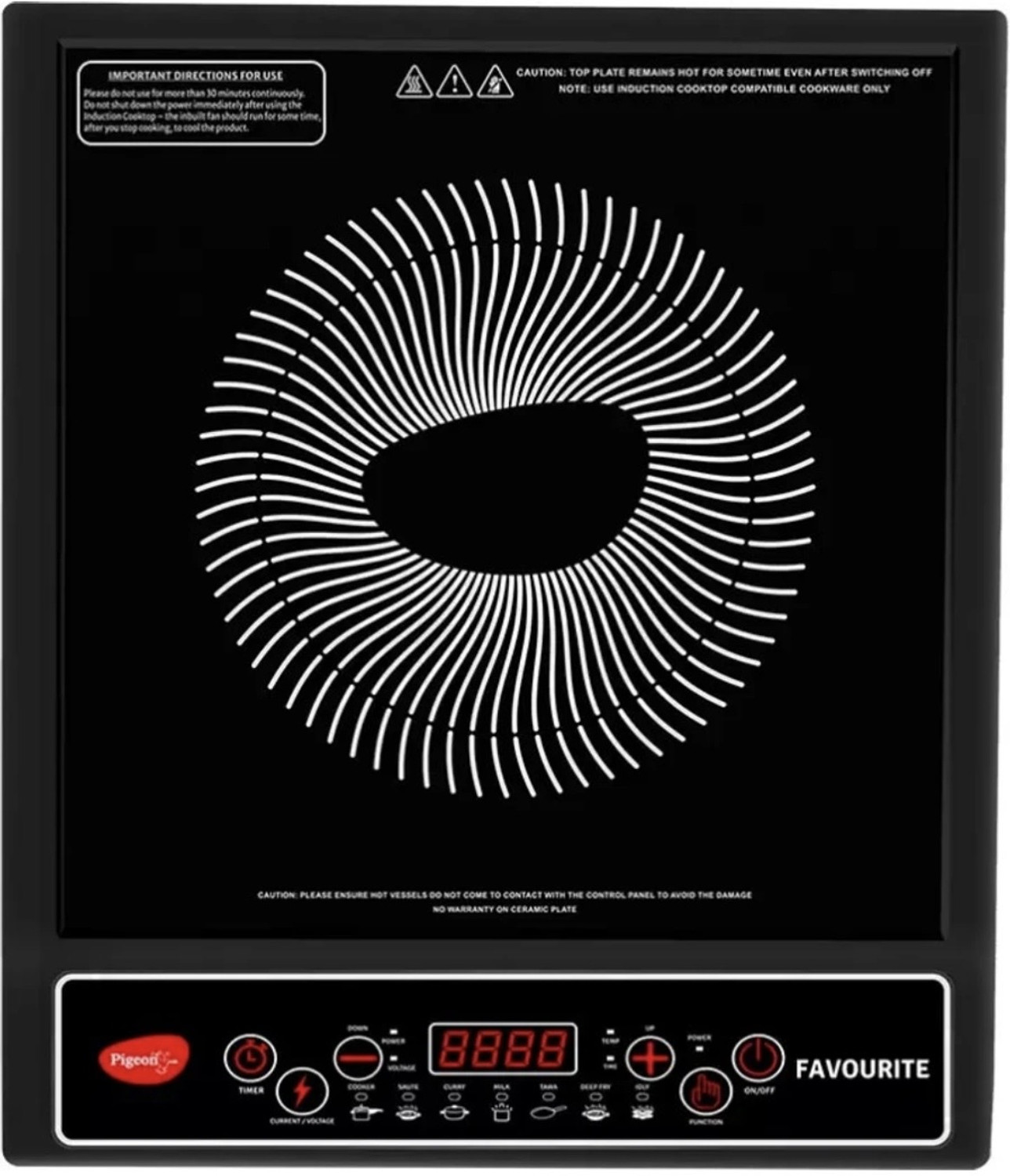 Image of Pigeon 1800 W Induction Cooktop Push Button