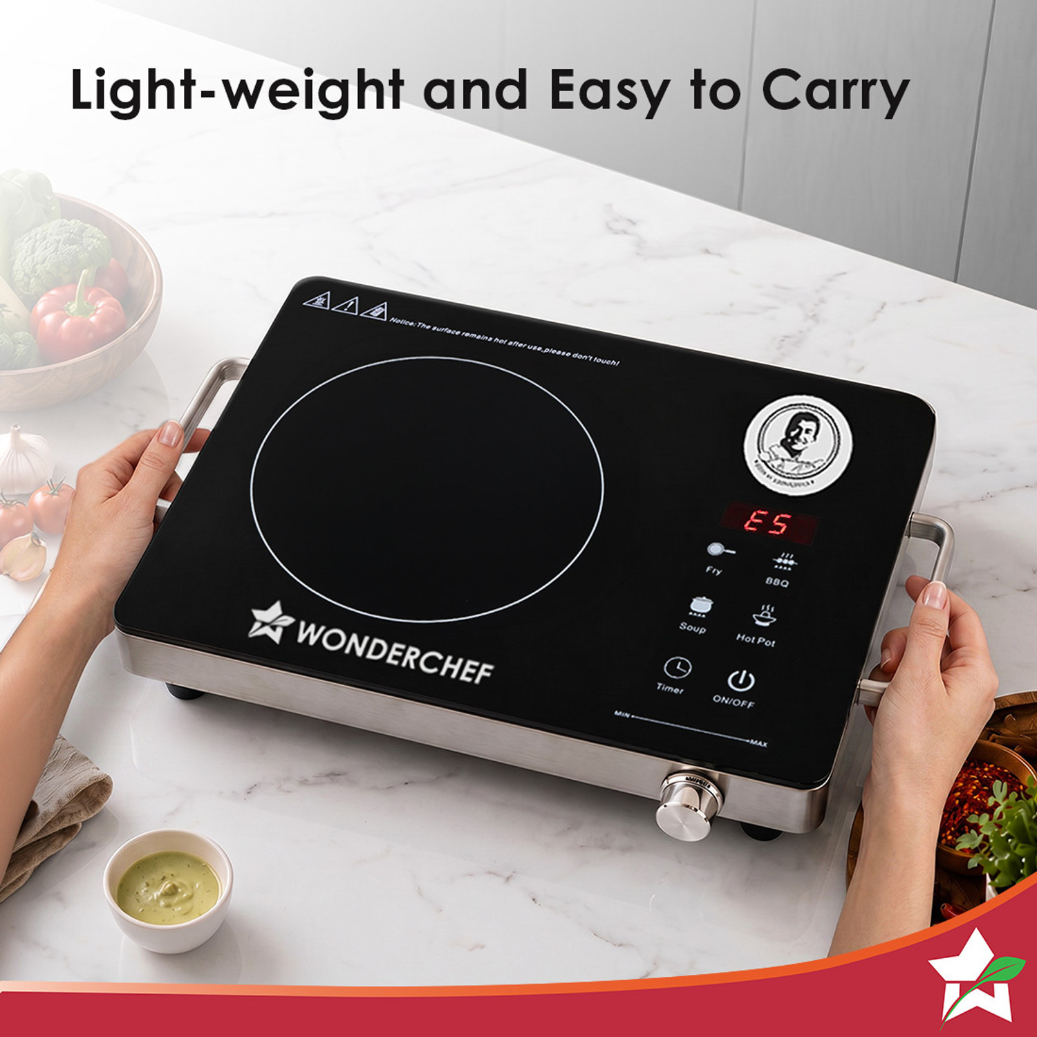 Image of WONDERCHEF 2200 W Infrared Cooktop Touch Panel