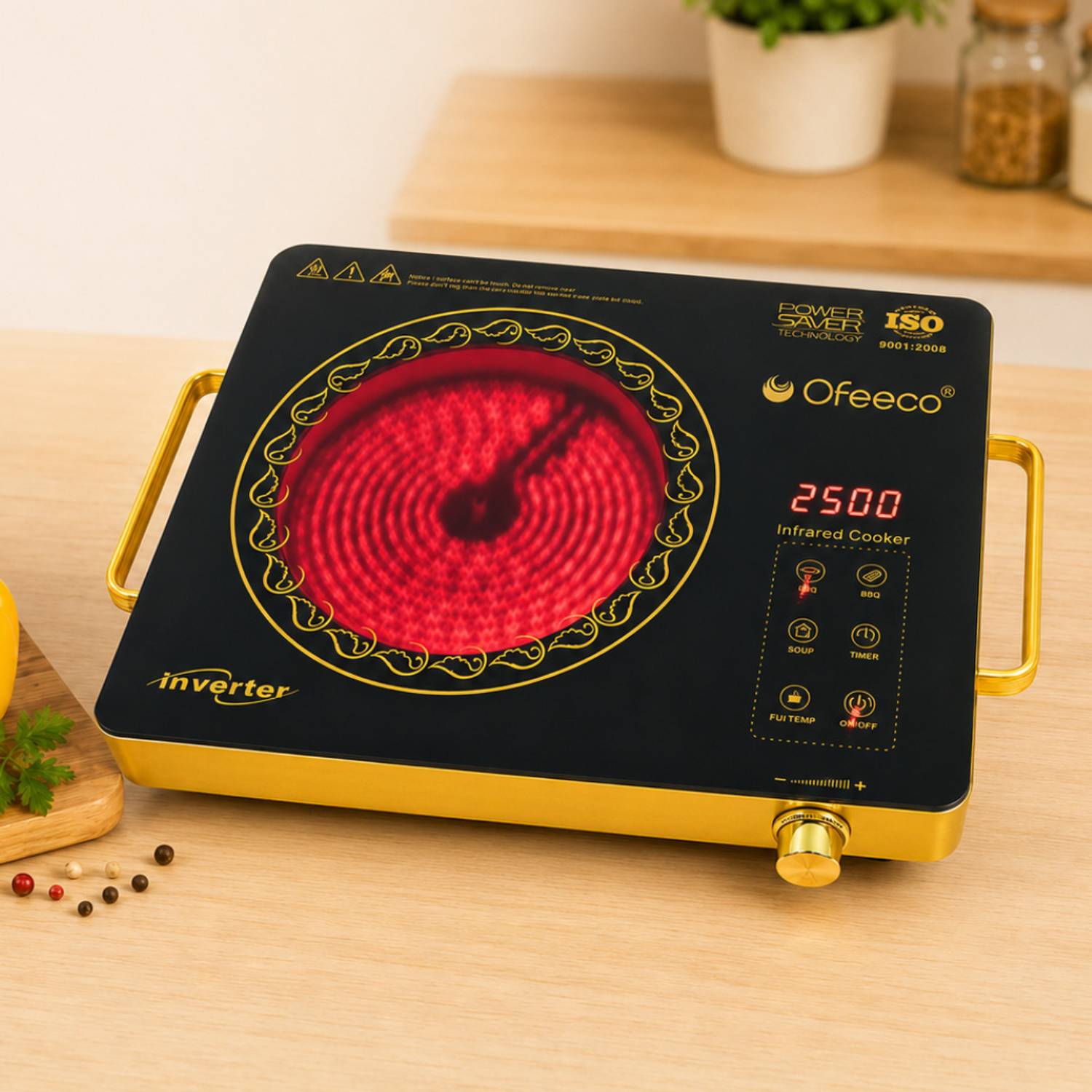 Ofeeco 2500W Infrared Cooktop Black - Image 1