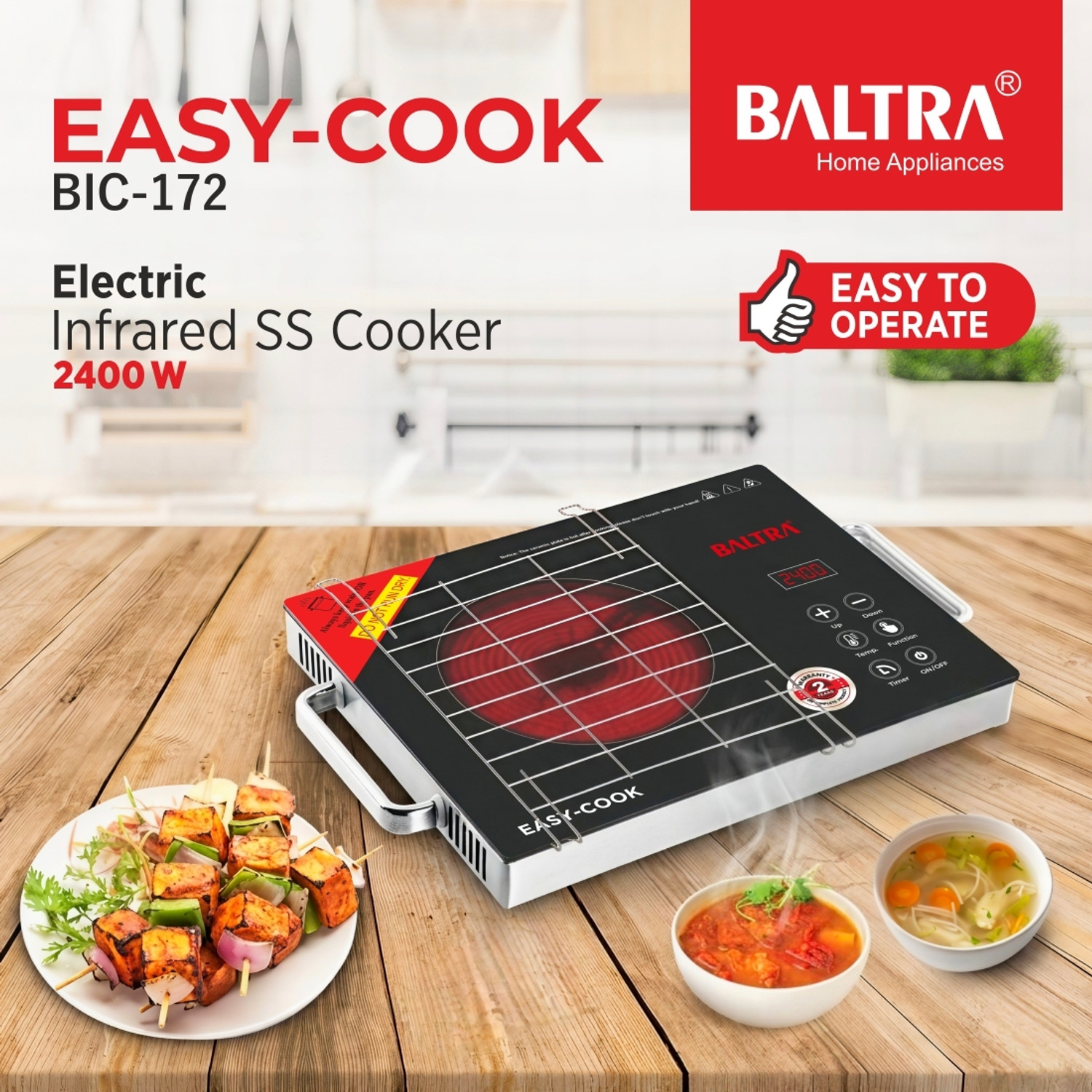 Image of Baltra 2400 W Infrared Cooktop Touch Panel