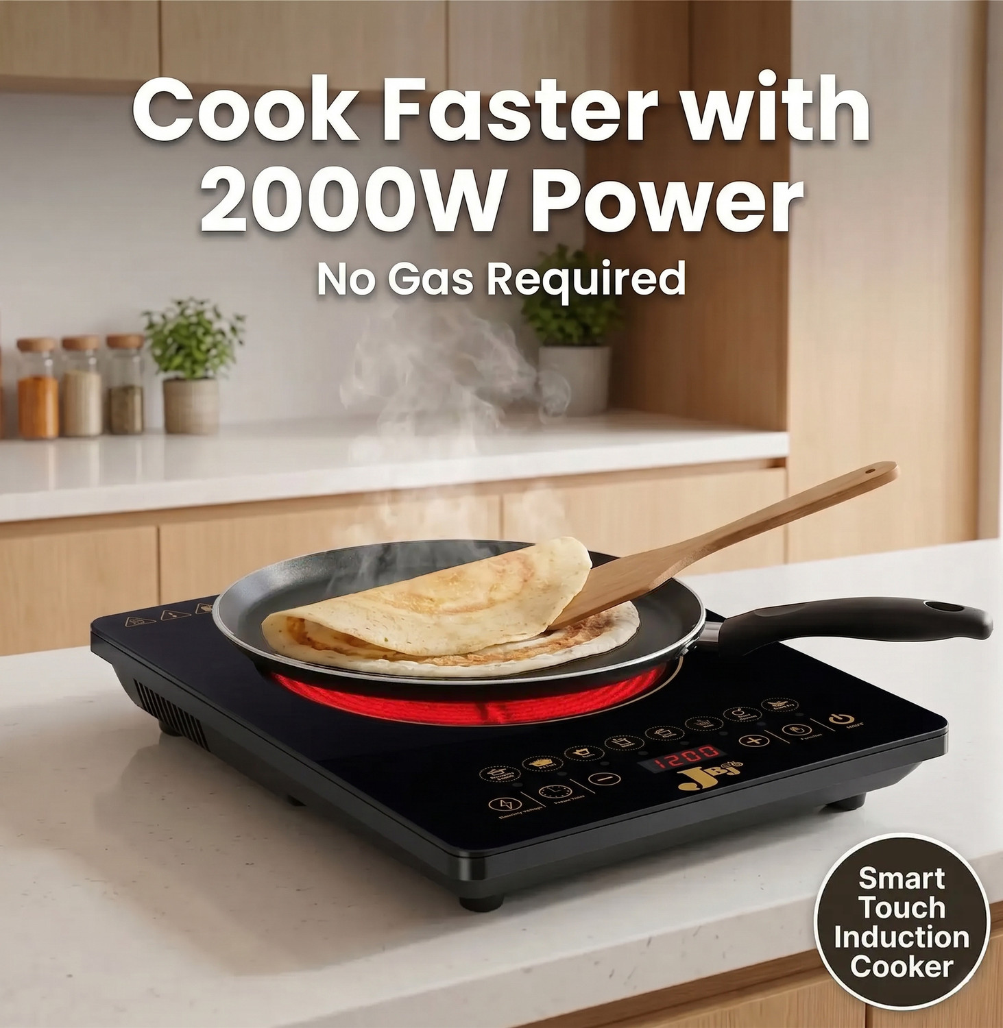 Image of JBJ 2000 W Induction Cooktop Touch Panel