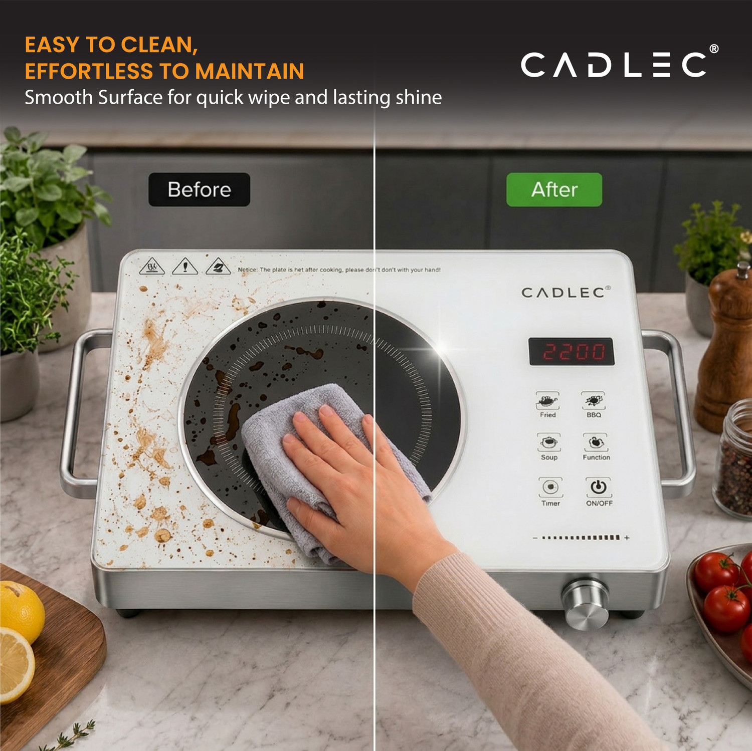 Image of Cadlec 2201 W Infrared Cooktop Touch Panel