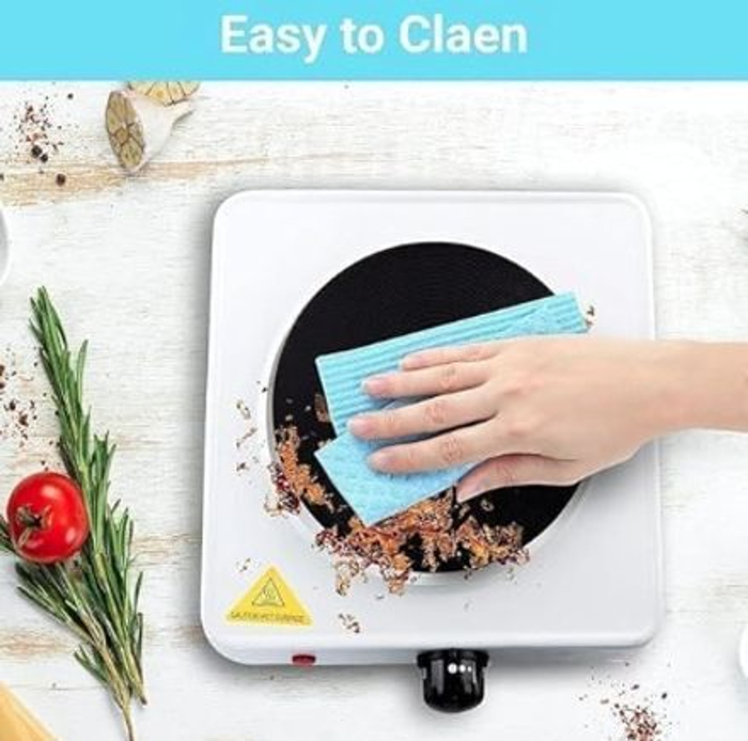 Image of TRENDING TREASURES 1000 W Radiant Cooktop Push Button