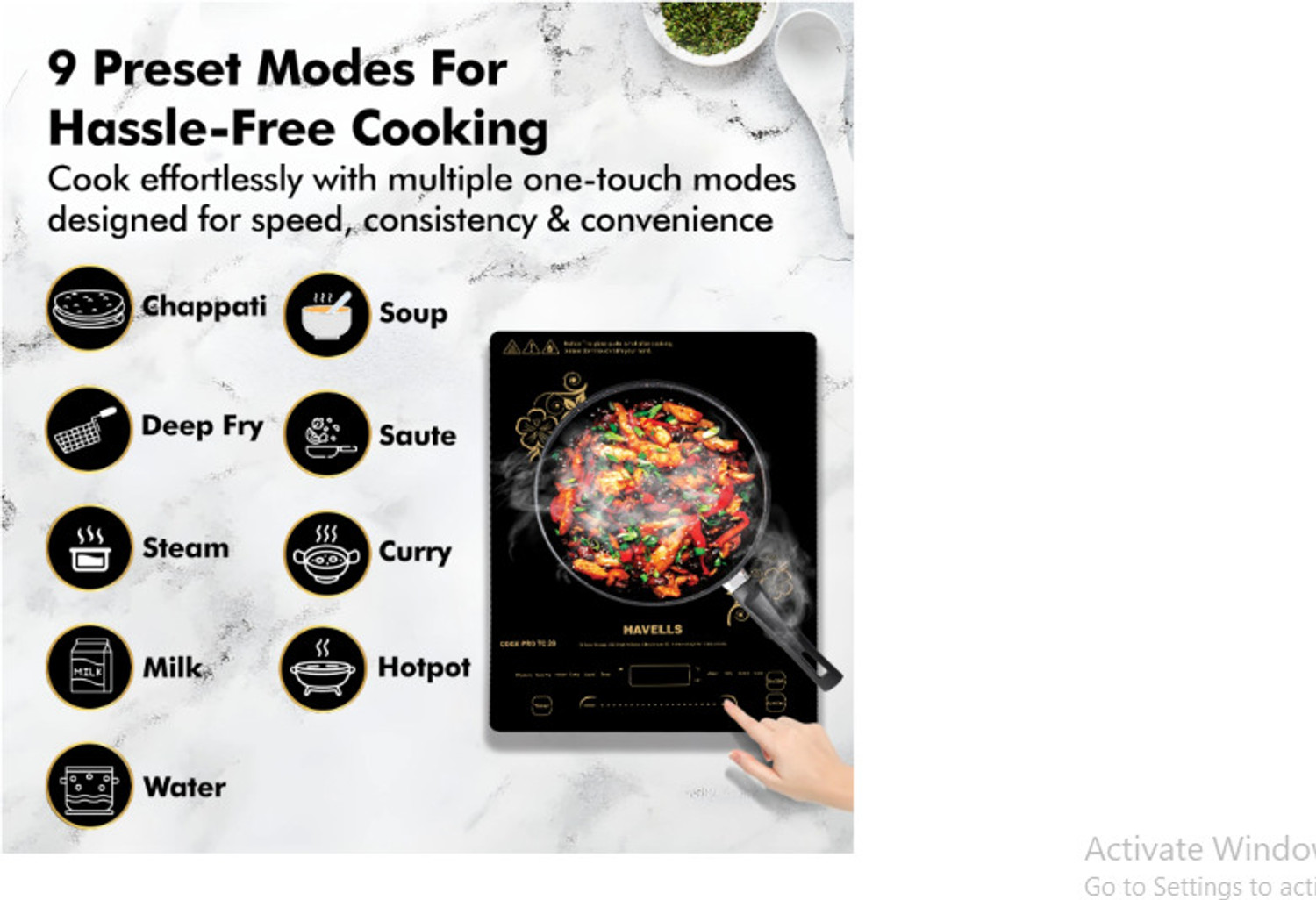 Image of HAVELLS 2000 W Induction Cooktop Touch Panel