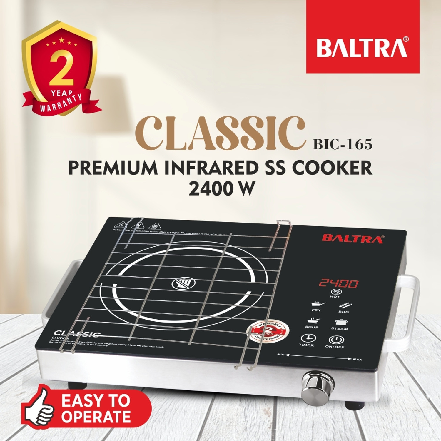 Image of Baltra 2400 W Infrared Cooktop Touch Panel