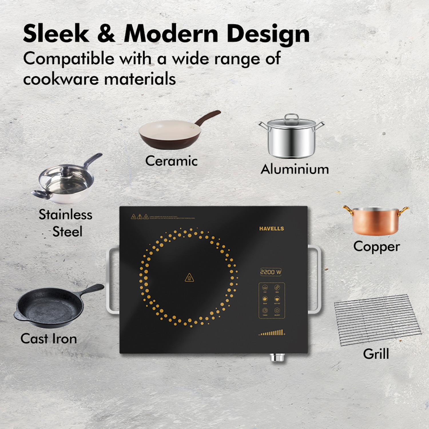Image of HAVELLS 2200 W Radiant Cooktop Touch Panel