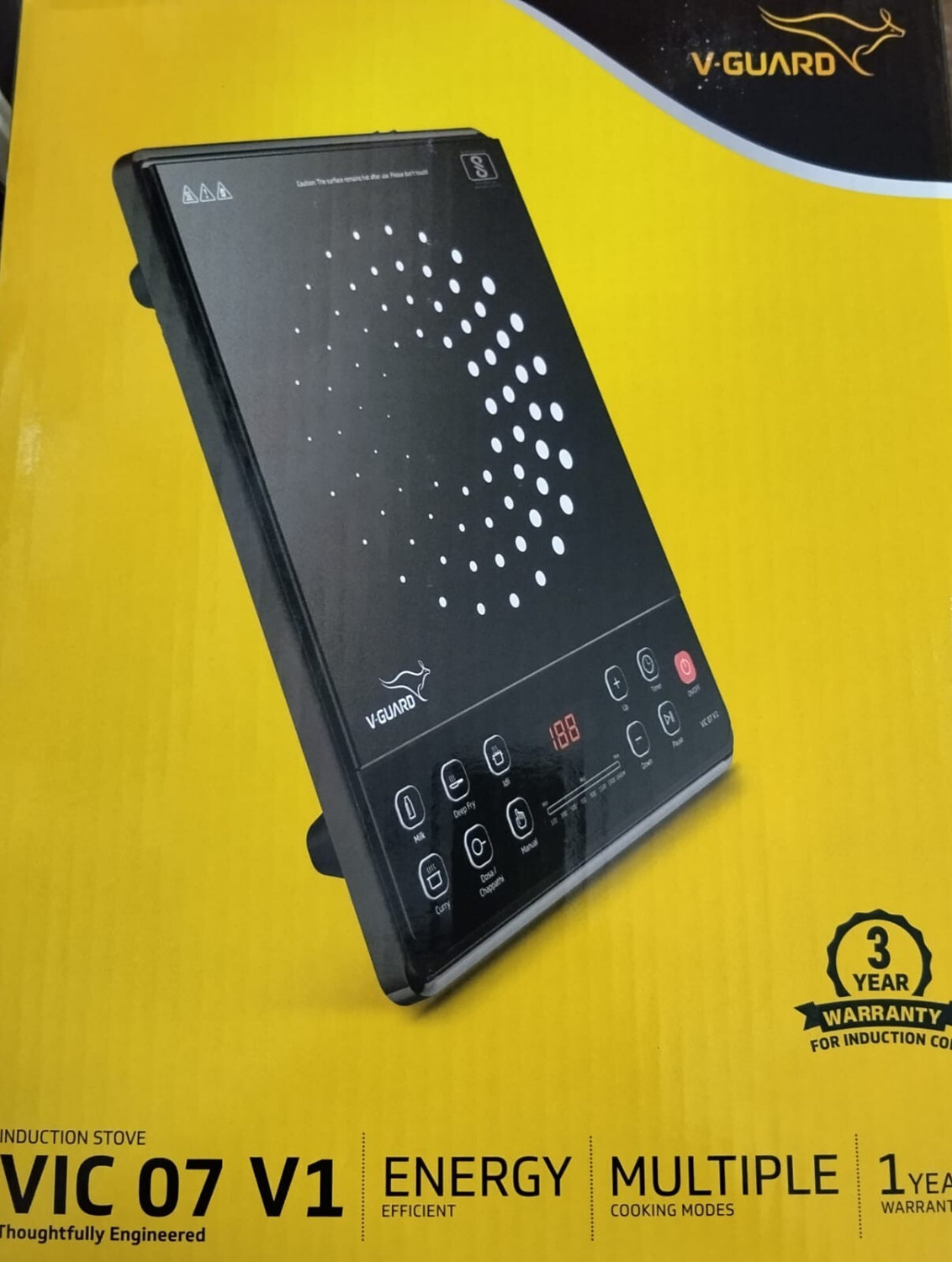 Image of V-Guard 1600 W Induction Cooktop Touch Panel
