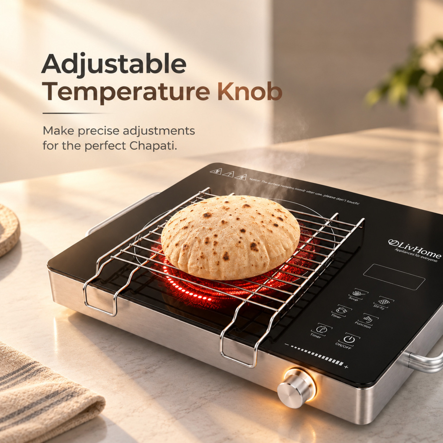 Image of LivHome 2200 W Infrared Cooktop Touch Panel