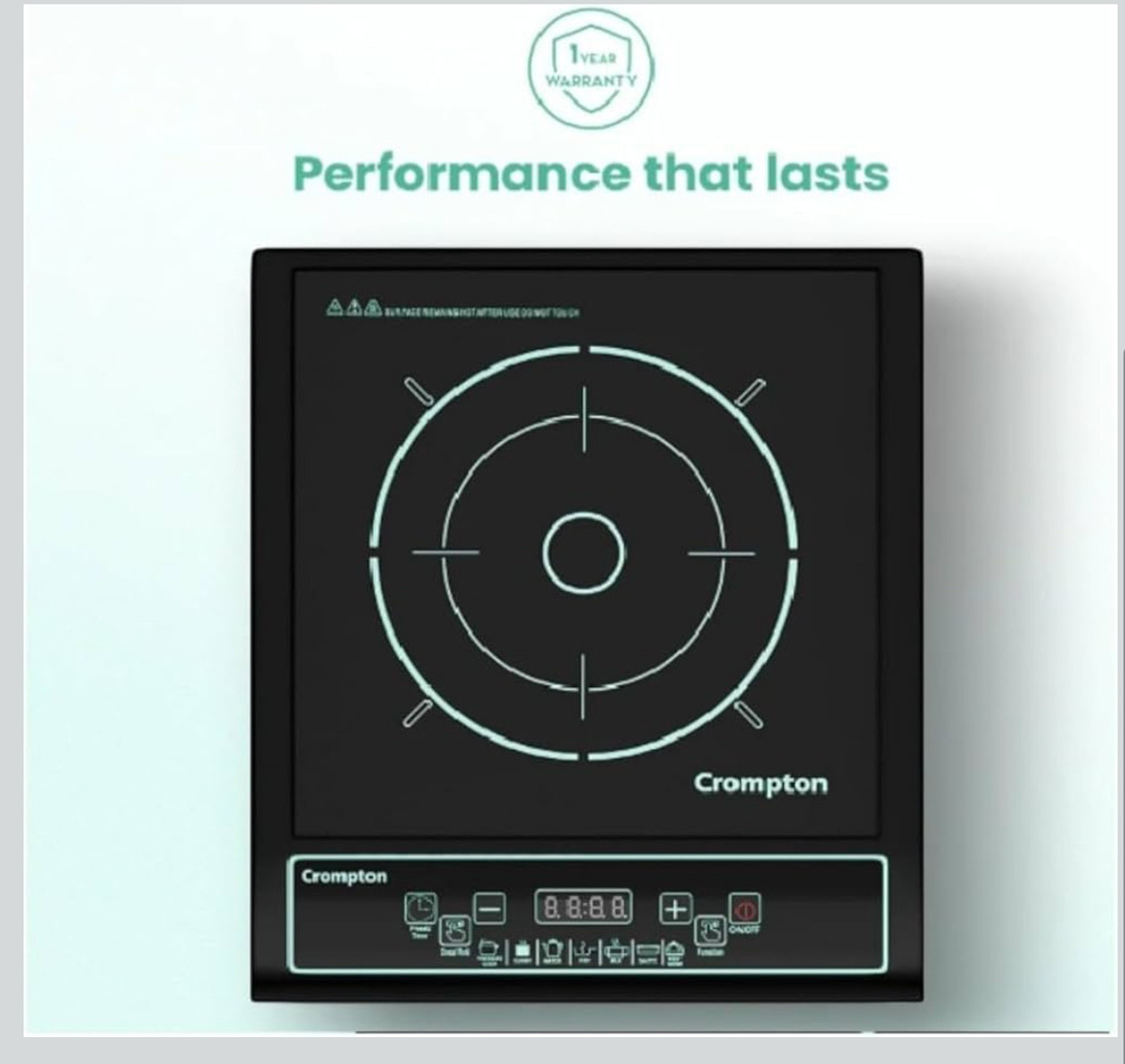 Image of Crompton 1200 W Induction Cooktop Push Button
