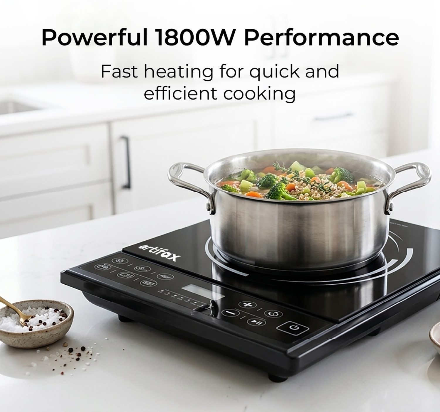 Image of Artifax 1800 W Induction Cooktop Push Button