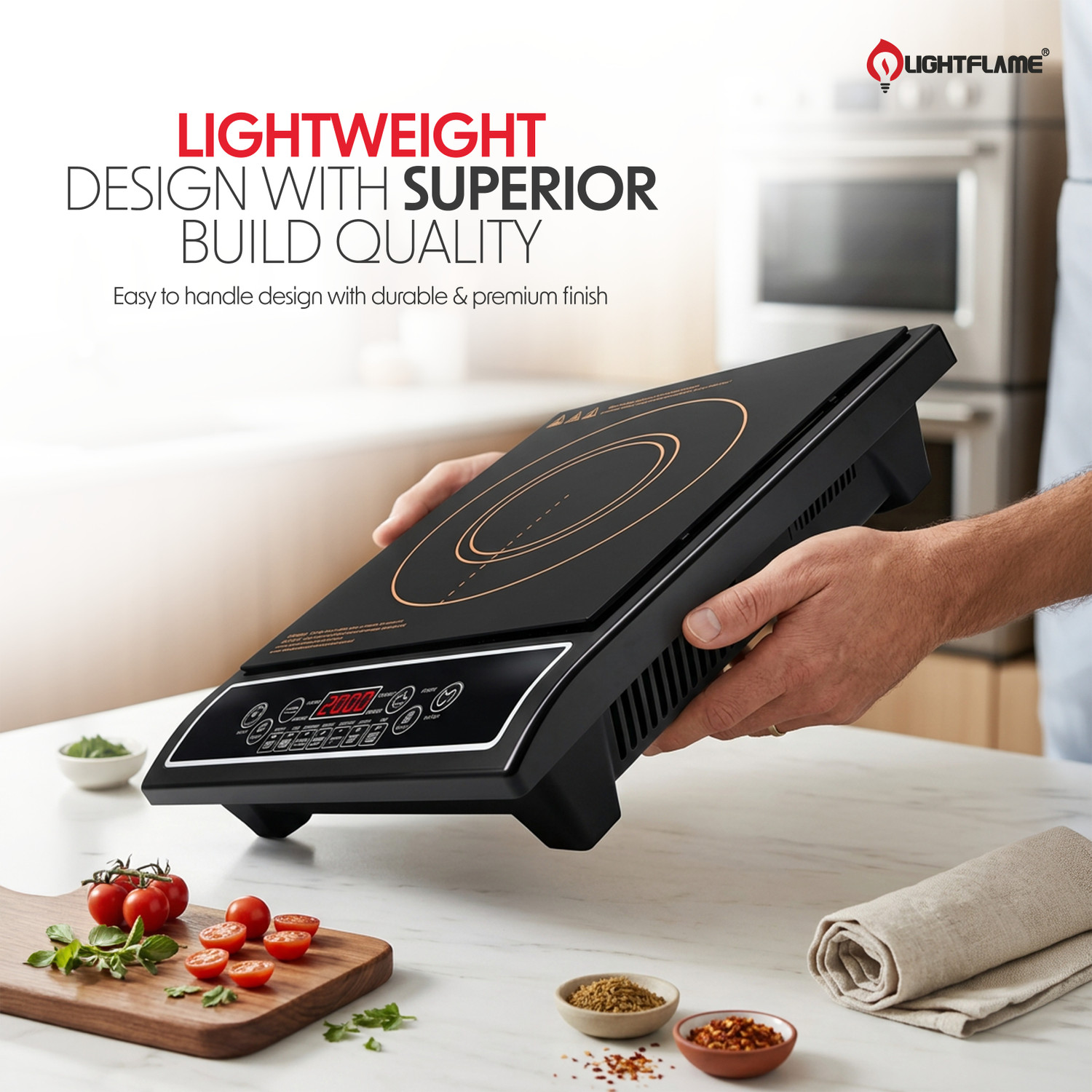 Image of LIGHTFLAME 2000 W Induction Cooktop Push Button