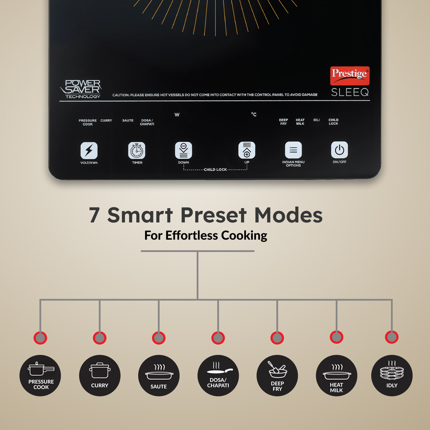 Image of Prestige 2300 W Induction Cooktop Touch Panel