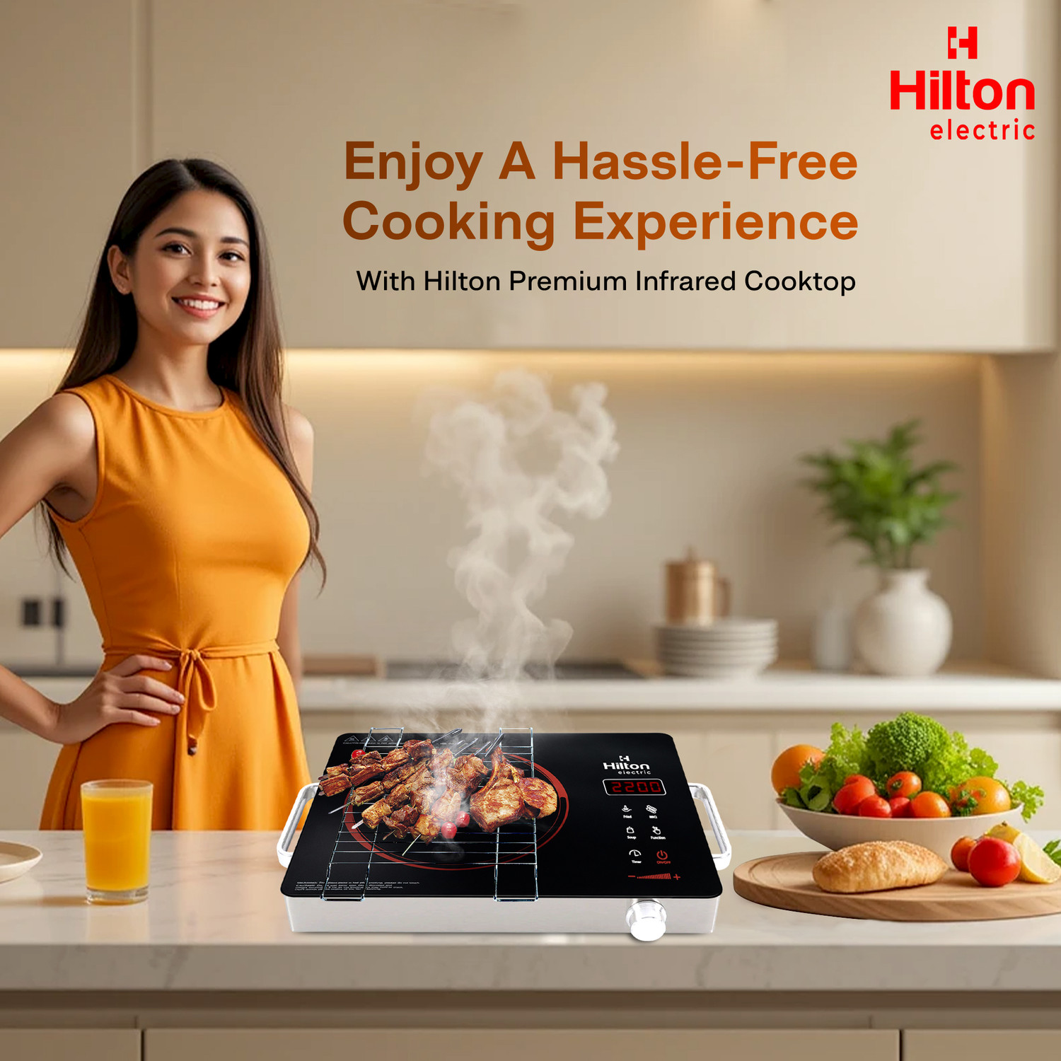 Image of HILTON 2200 W Infrared Cooktop Touch Panel