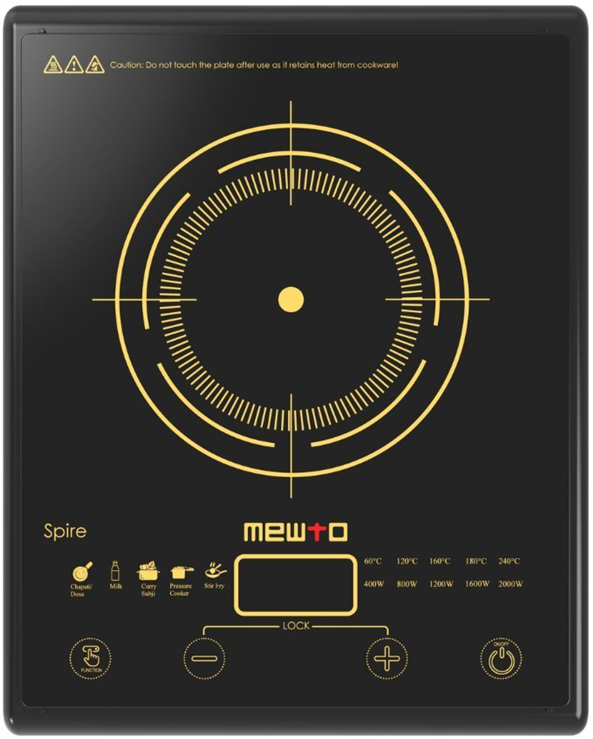Image of MEWTO 2000 W Induction Cooktop Touch Panel