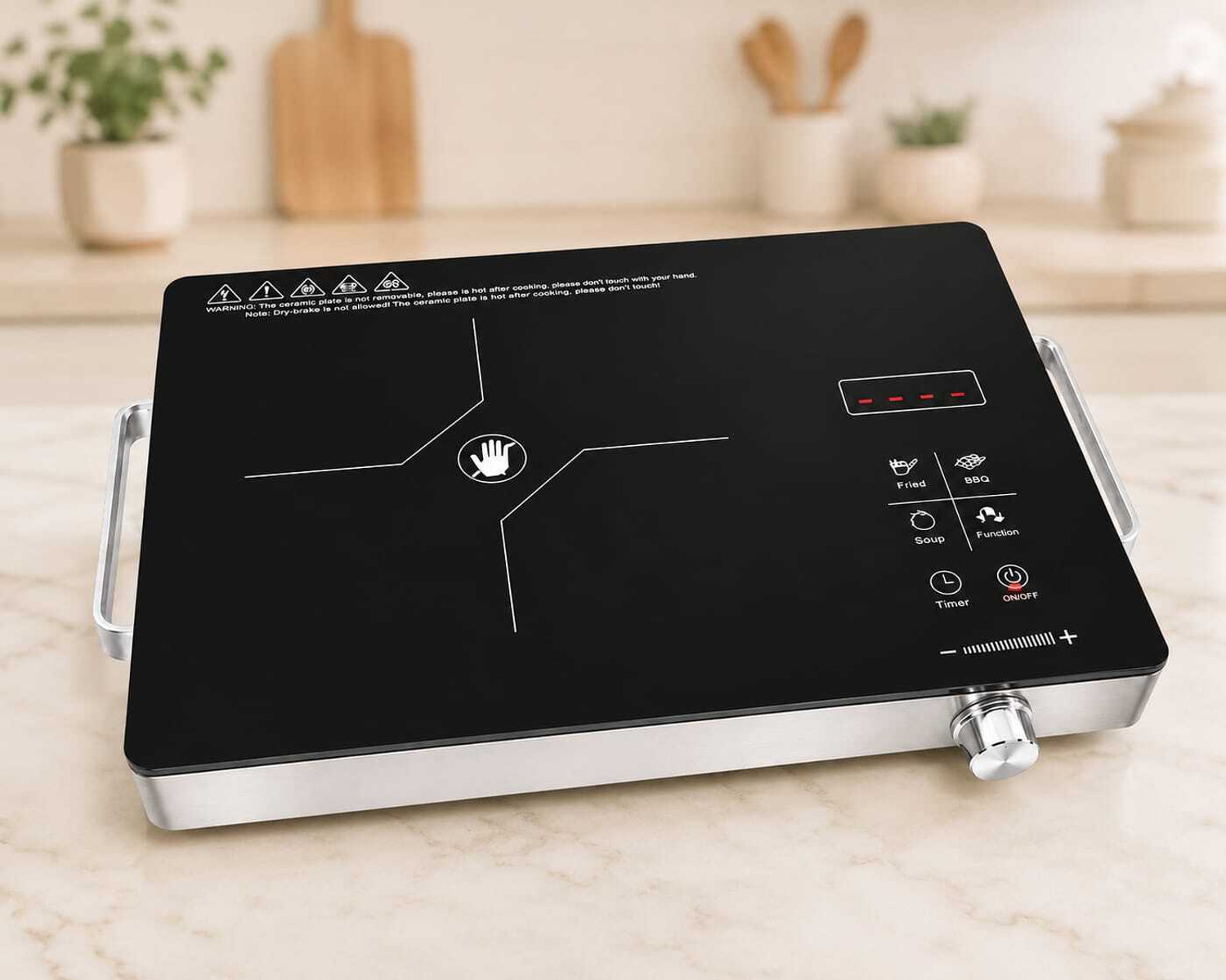 Image of kenvex 2200 W Infrared Cooktop Jog Dial, Push Button, Touch Panel