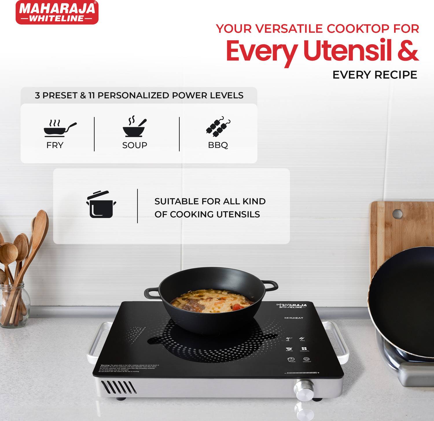 MAHARAJA WHITELINE 2200 W Infrared Cooktop Touch Panel (Black, In... more