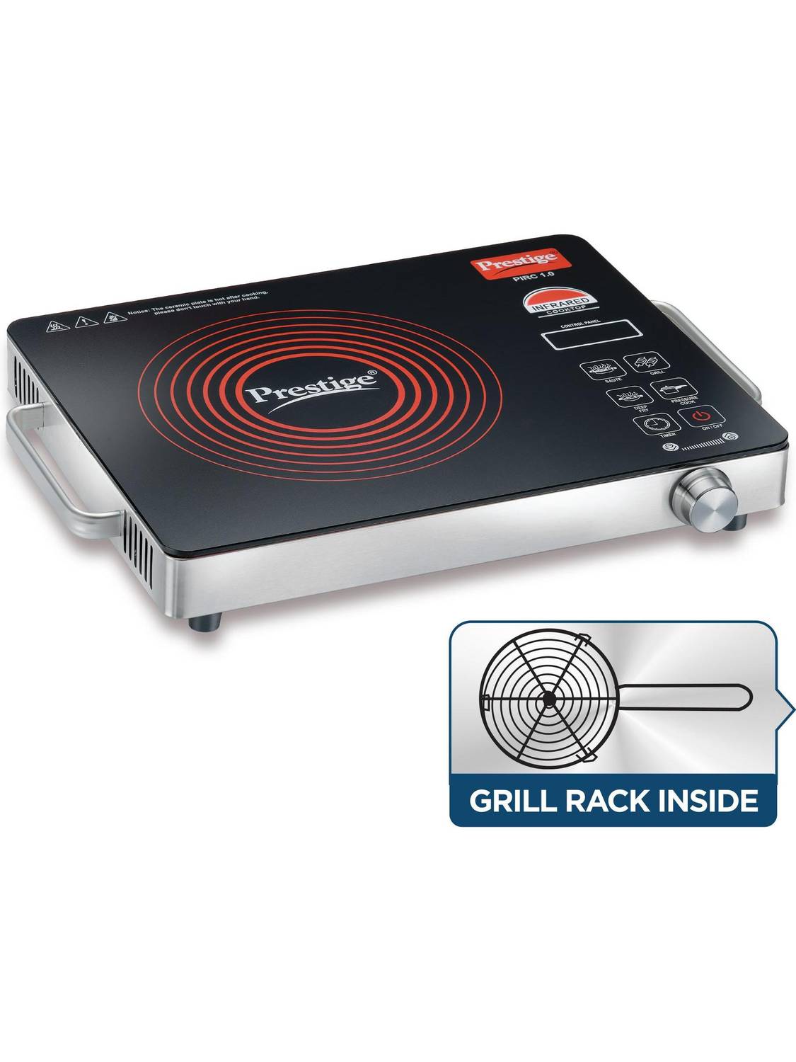 Prestige 2200 W Infrared Cooktop Touch Panel, Jog Dial