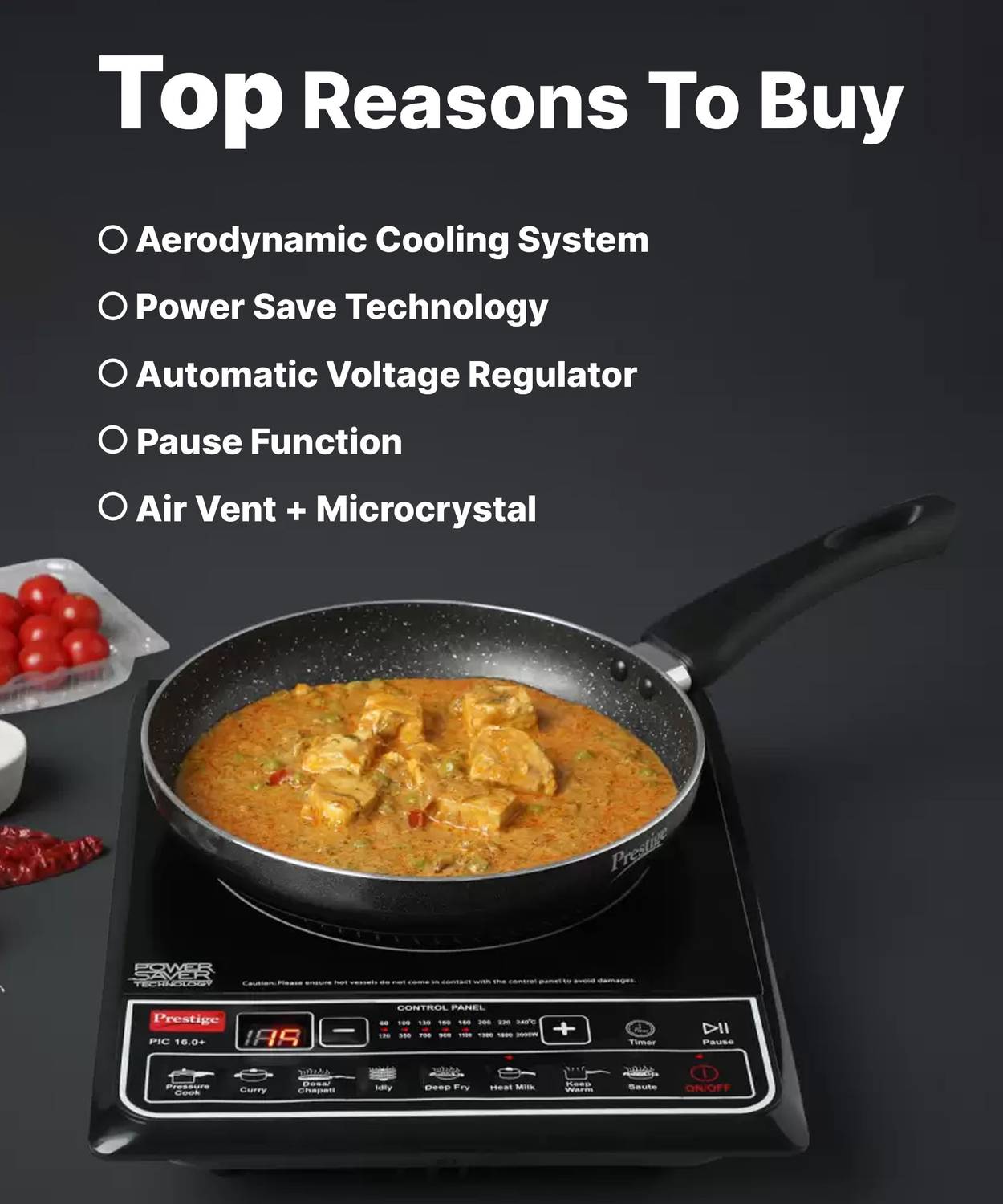 Prestige 2000W Induction Cooktop Push Button - Image 4
