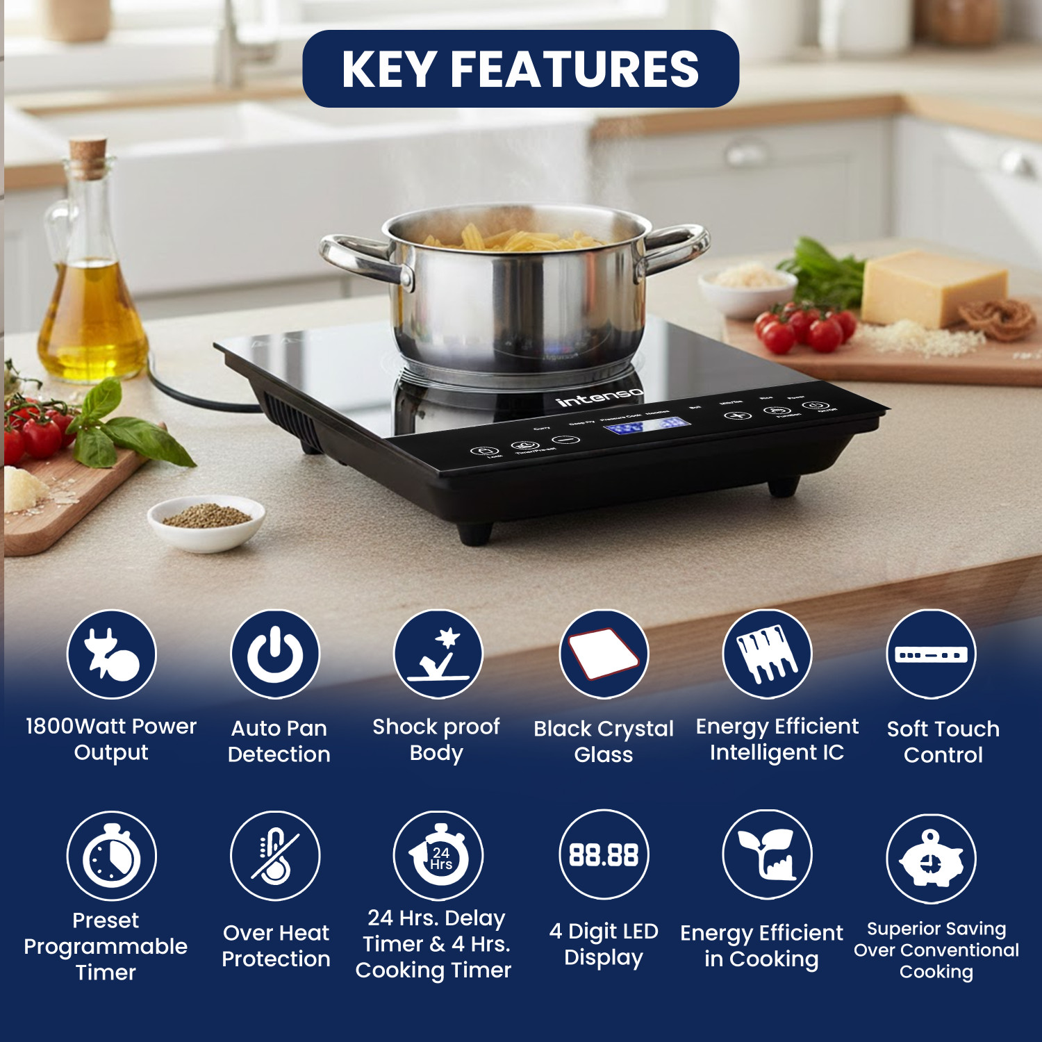 Image of Mccoy 1800 W Induction Cooktop Touch Panel