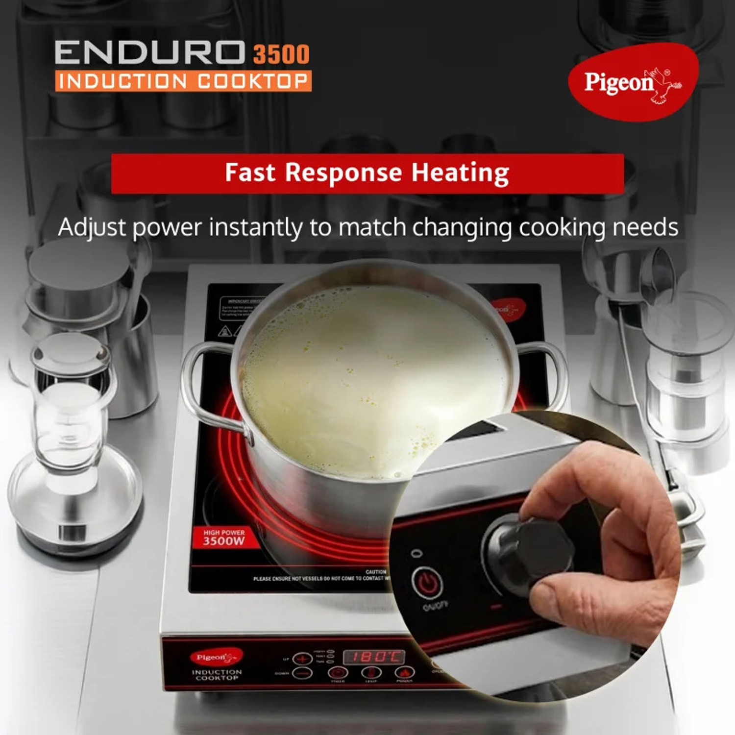 Image of Pigeon 3500 W Induction Cooktop Jog Dial