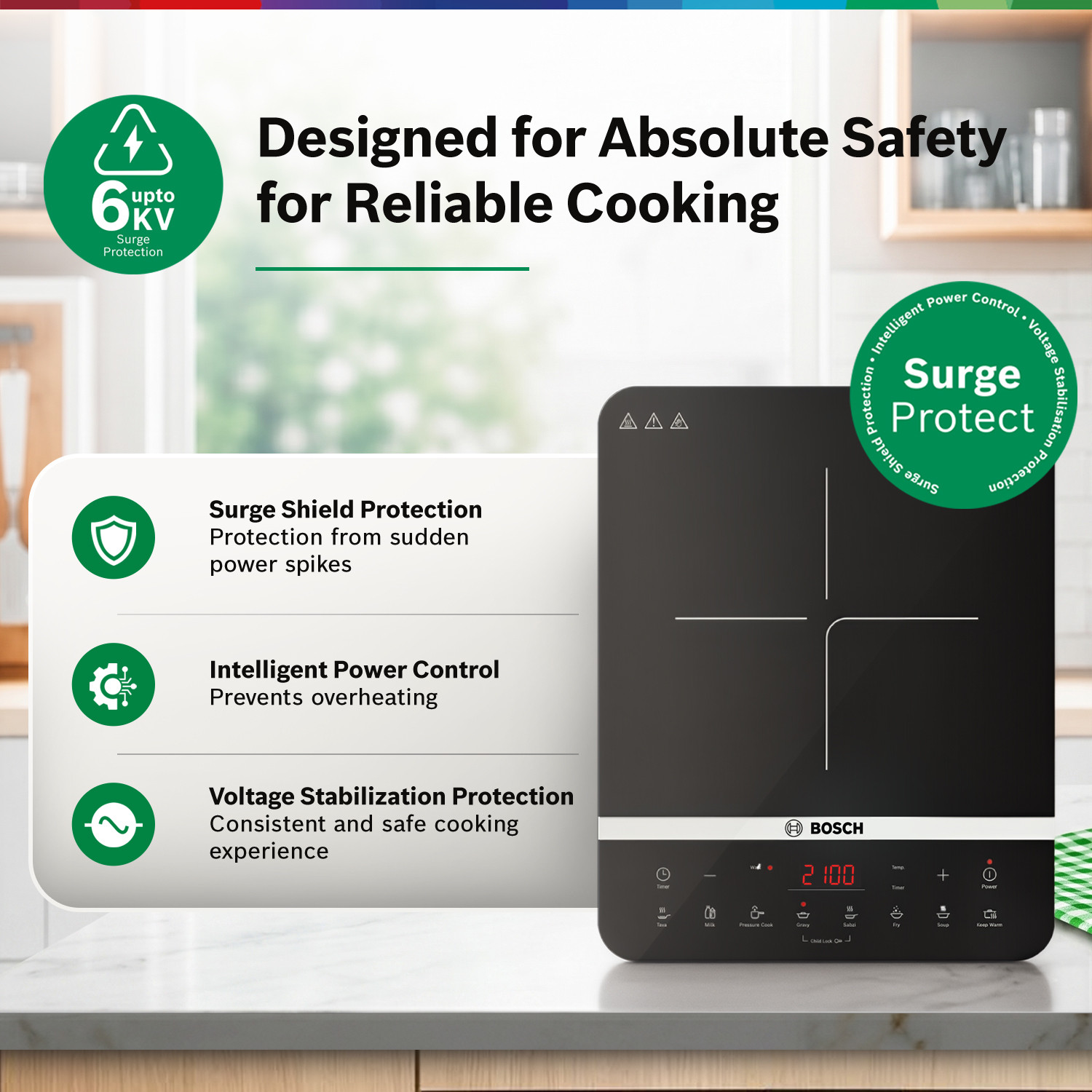 Image of BOSCH 2100 W Induction Cooktop Touch Panel
