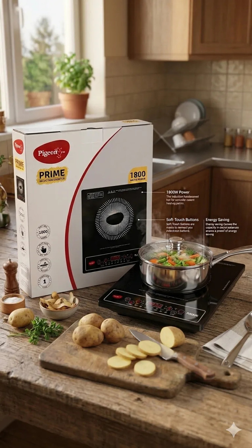 Image of Pigeon 1800 W Induction Cooktop Push Button