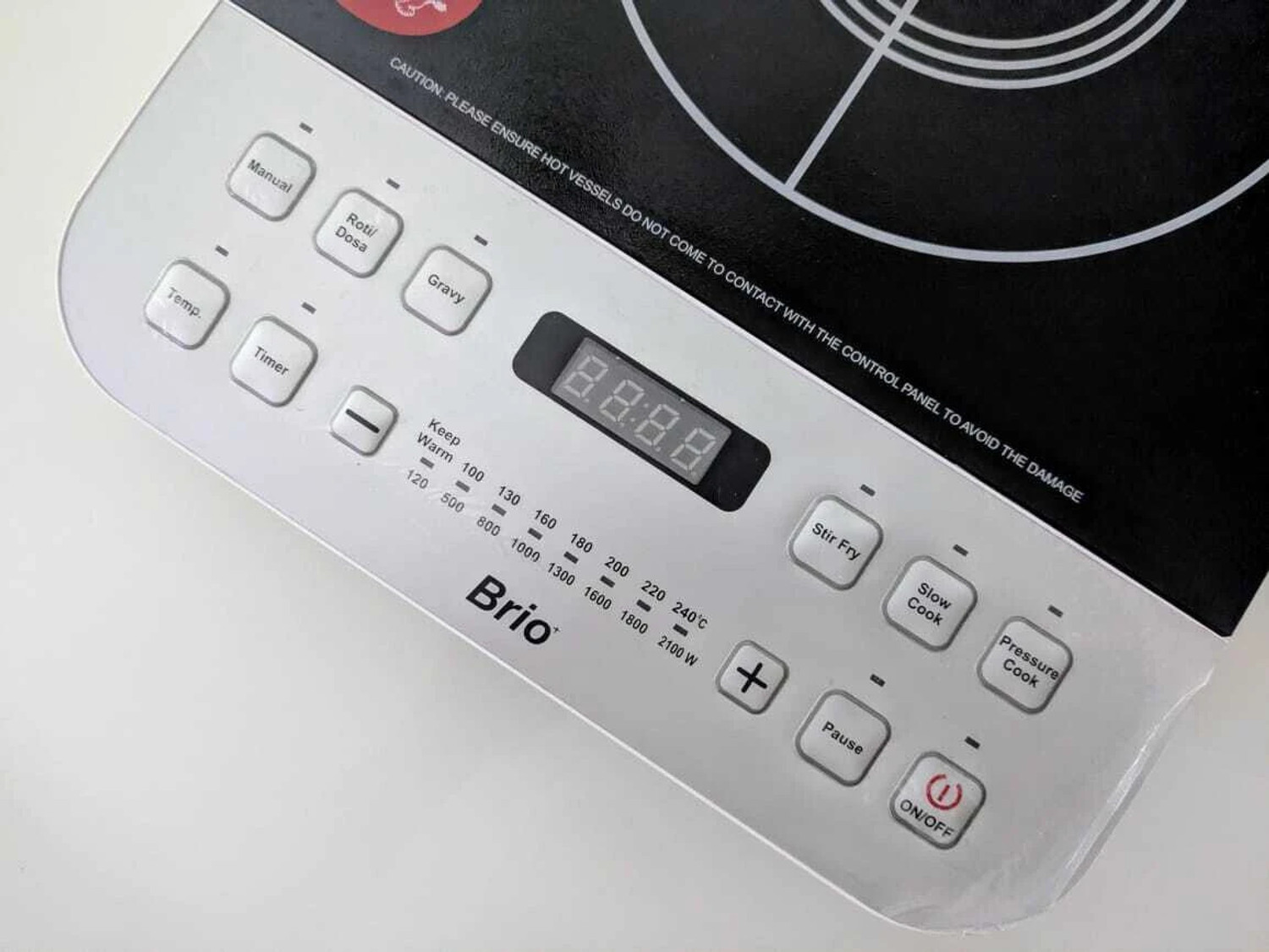 Image of Pigeon 2100 W Induction Cooktop Push Button (Silver, Black, Brio+)