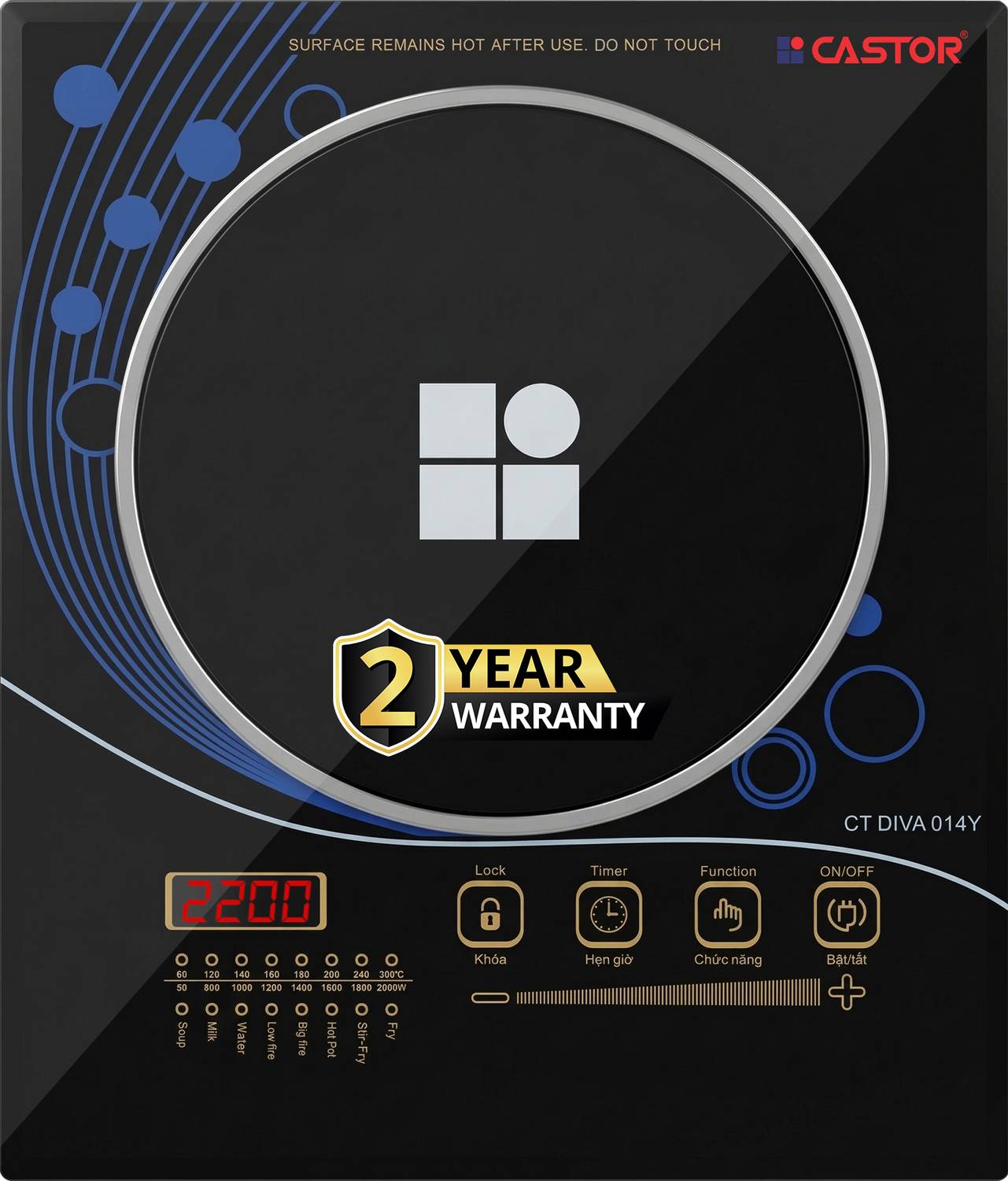 iBELL 2200 W Induction Cooktop Touch Panel (Black, DIVA014Y induc