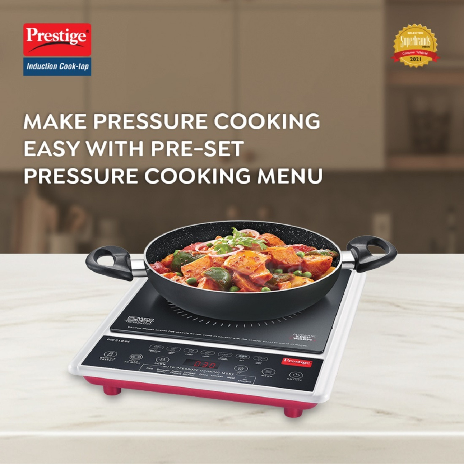 Image of Prestige 2000 W Induction Cooktop Push Button