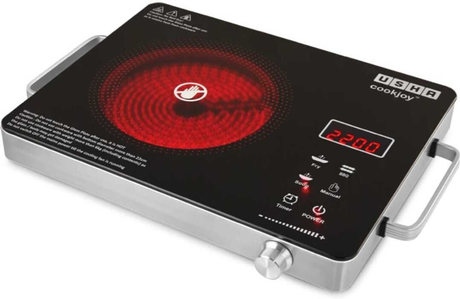 Image of USHA 2200 W Infrared Cooktop Jog Dial, Touch Panel
