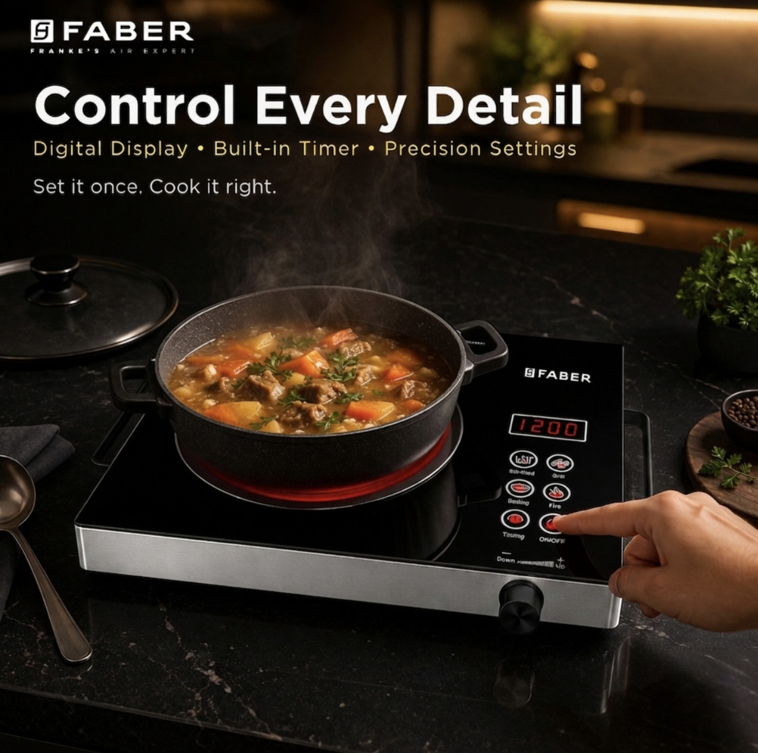 Image of FABER 2200 W Infrared Cooktop Touch Panel
