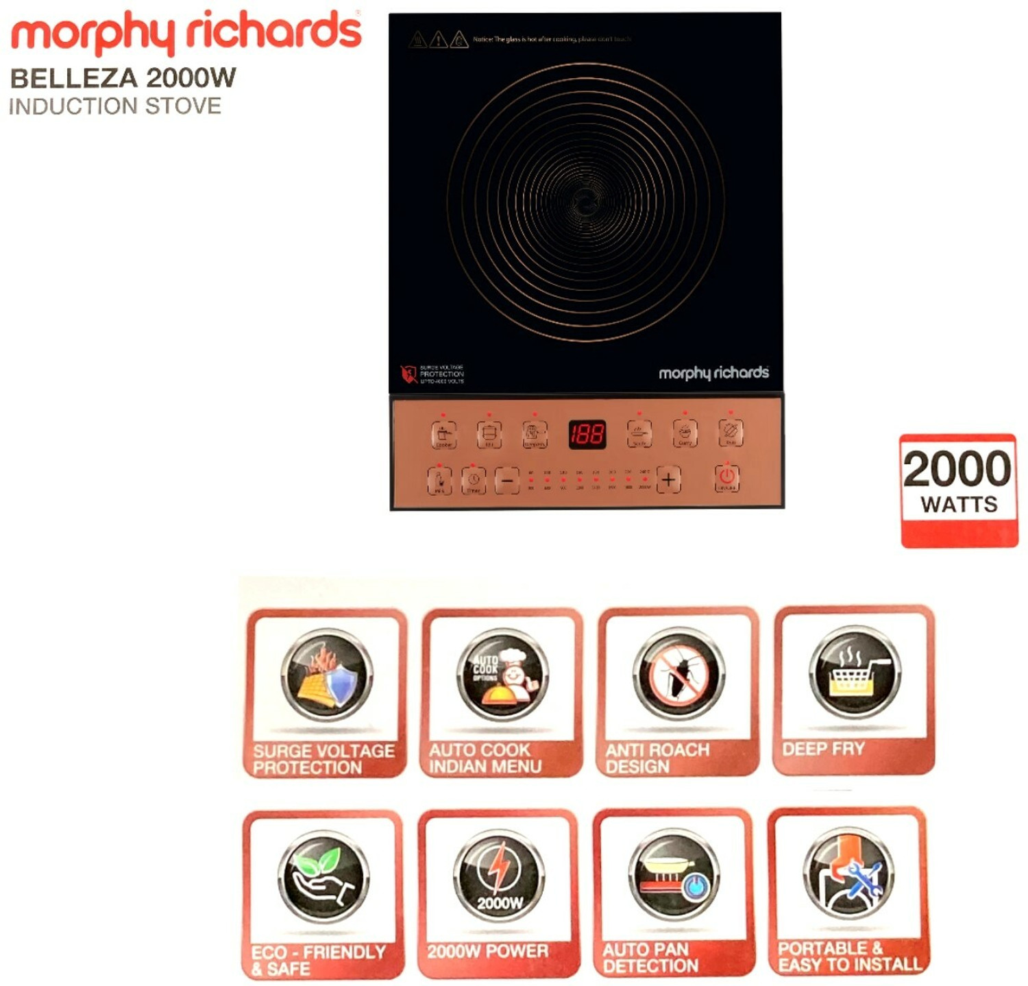 Image of Morphy Richards 2000 W Induction Cooktop Push Button
