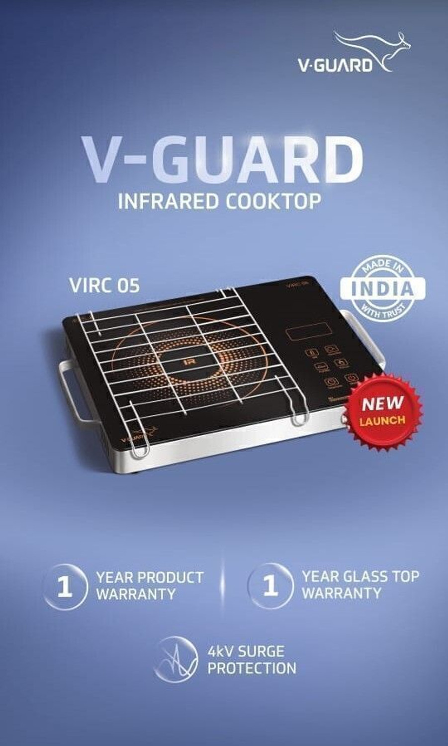 Image of V-Guard 2000 W Infrared Cooktop Touch Panel