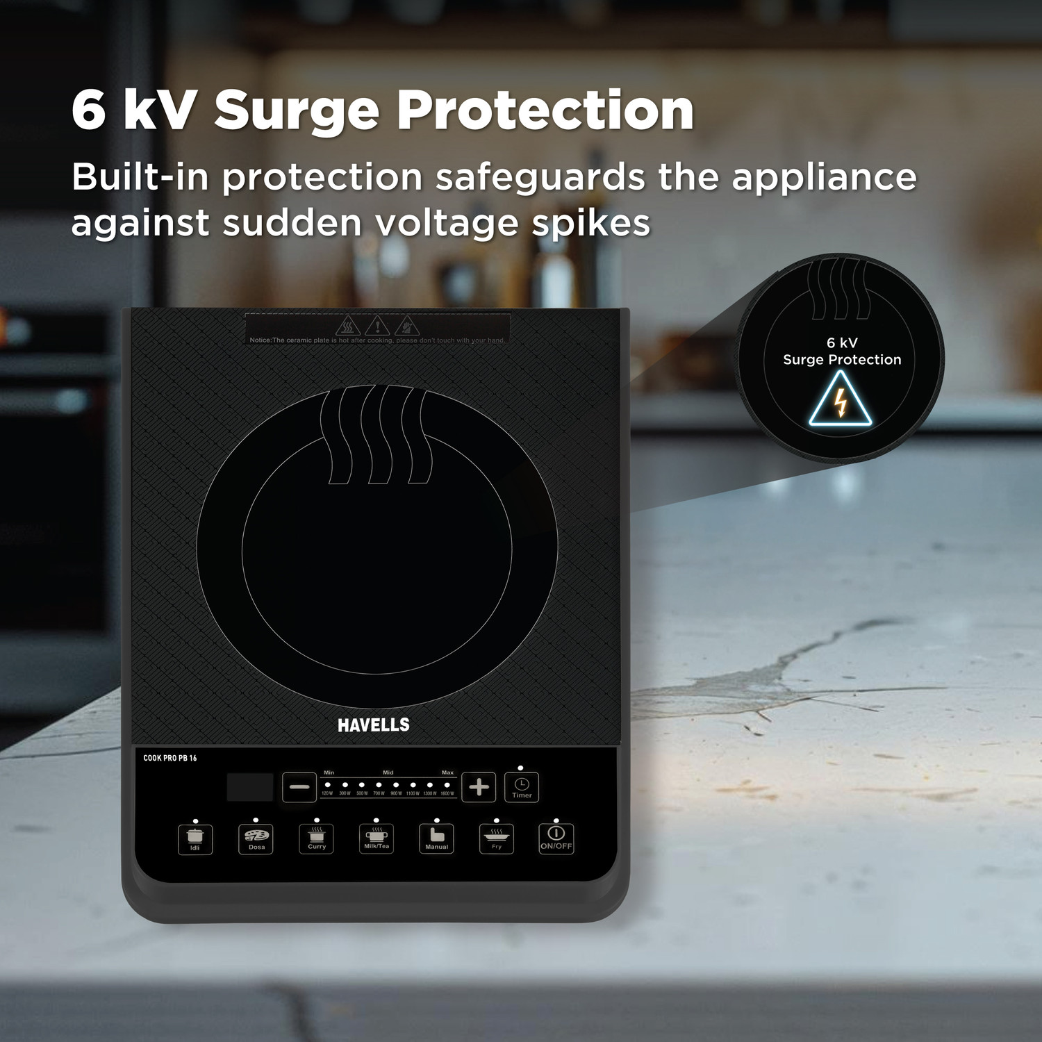 Image of HAVELLS 1600 W Induction Cooktop Touch Panel