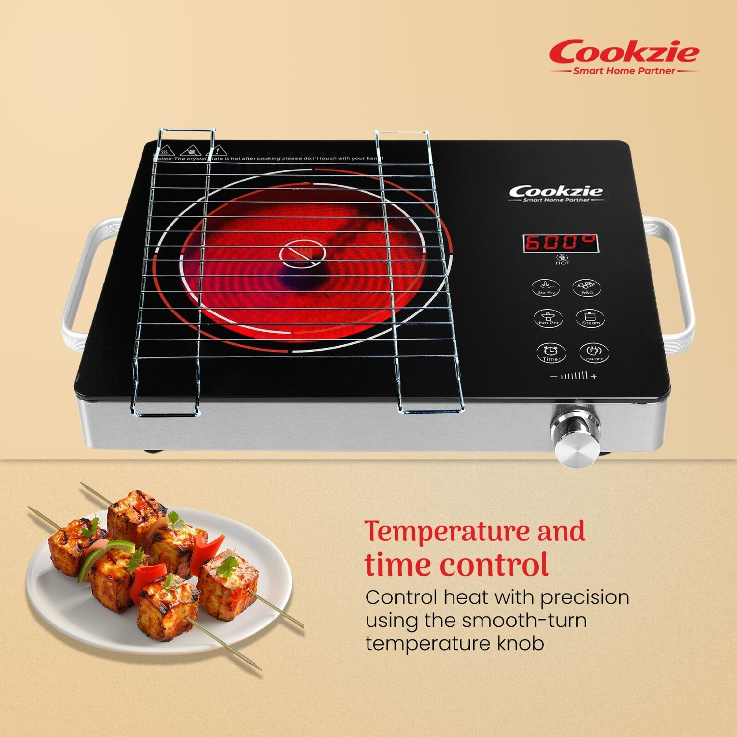 Image of Cookzie 2200 W Infrared Cooktop Touch Panel