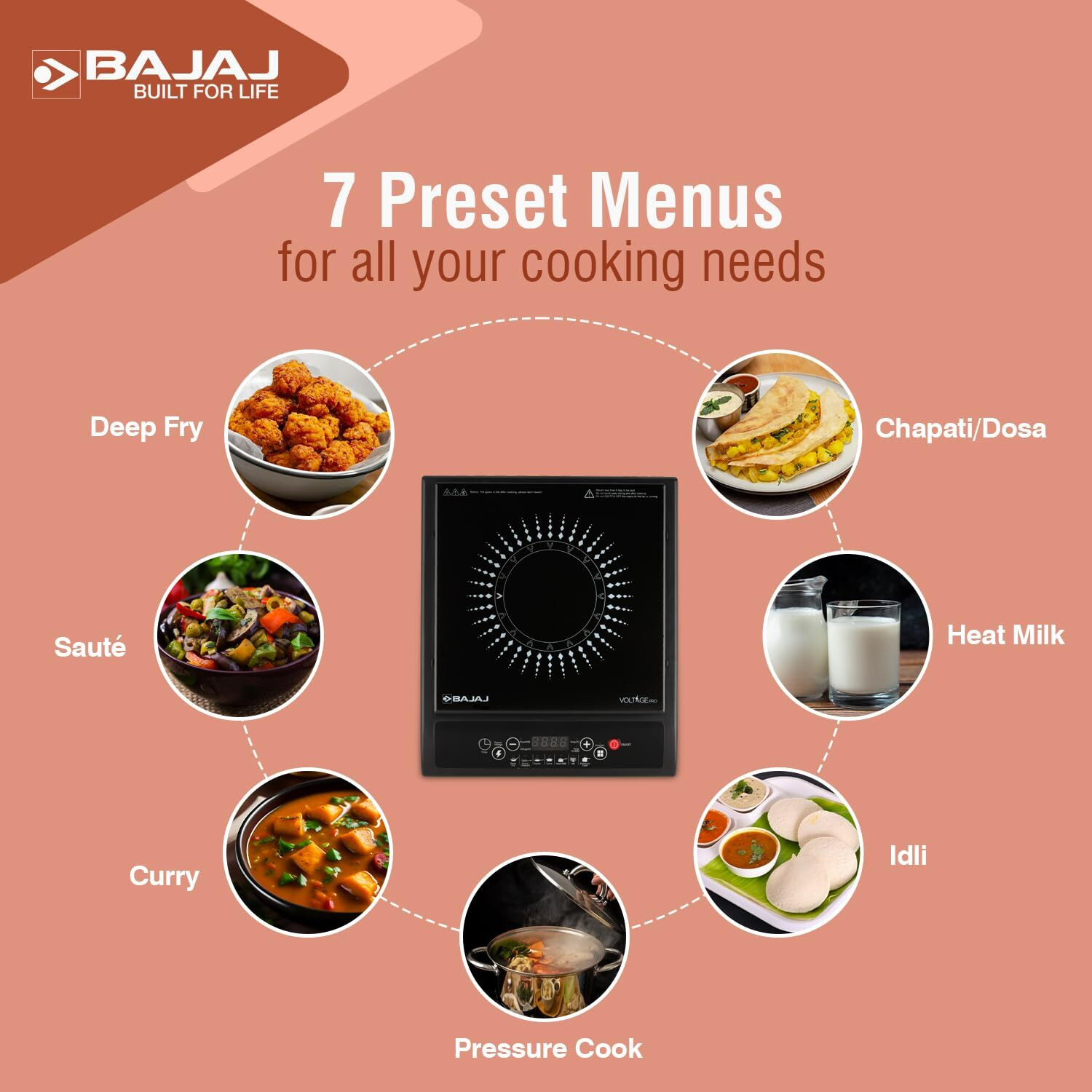 Image of BAJAJ 1200 W Induction Cooktop Push Button