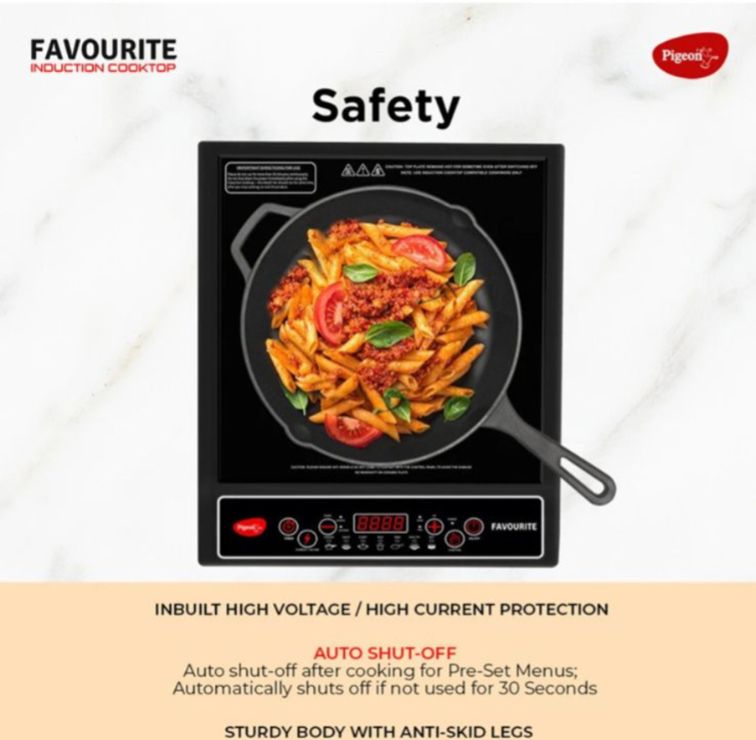 Image of Pigeon 1800 W Induction Cooktop Push Button