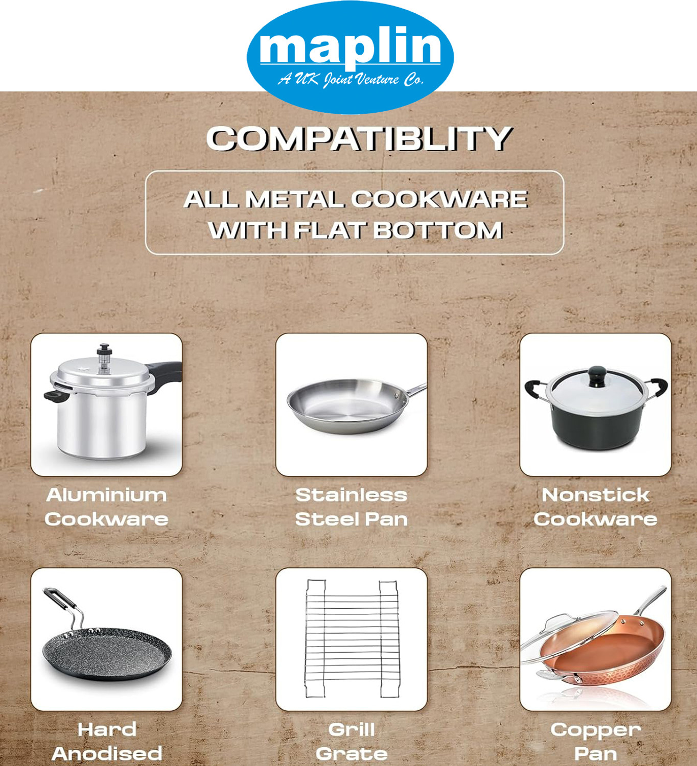 Image of Maplin 2000 W Radiant Cooktop Touch Panel