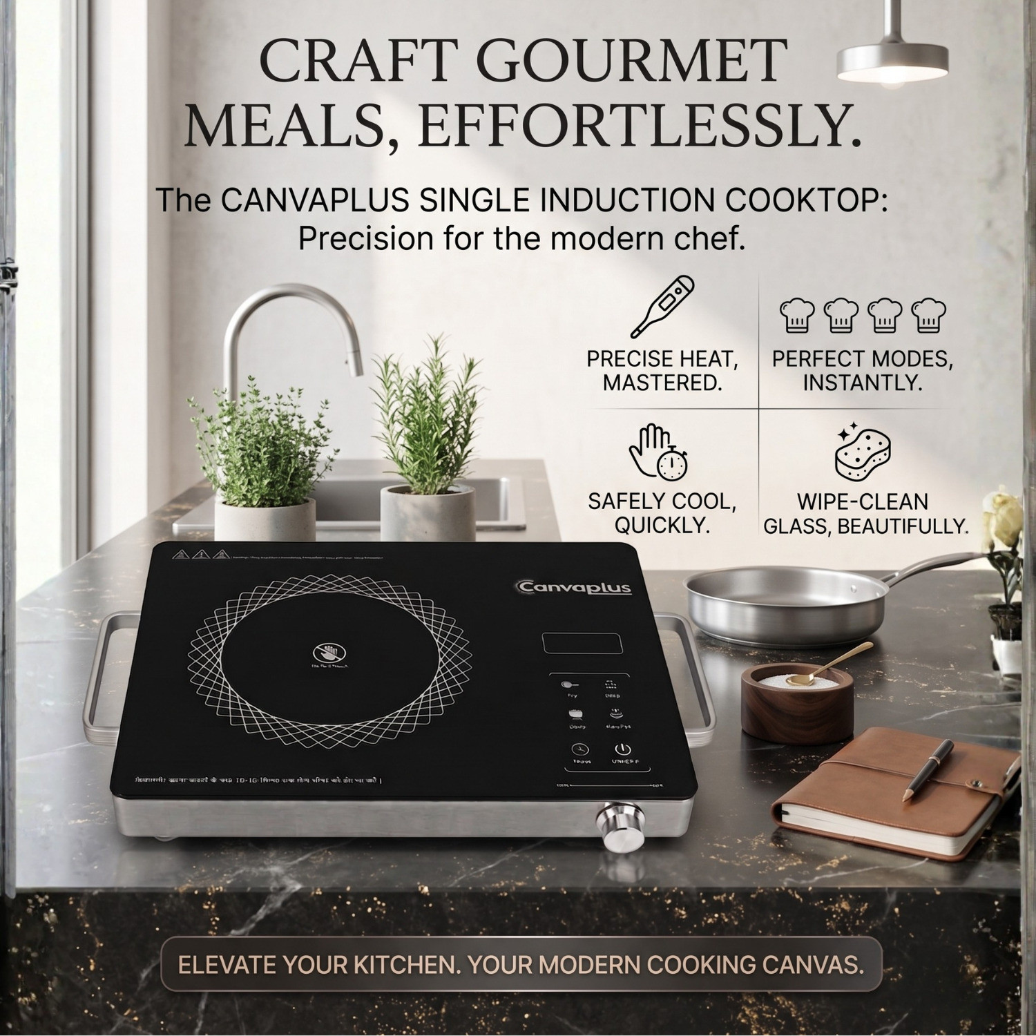 Image of canvaplus 2600 W Induction Cooktop Touch Panel