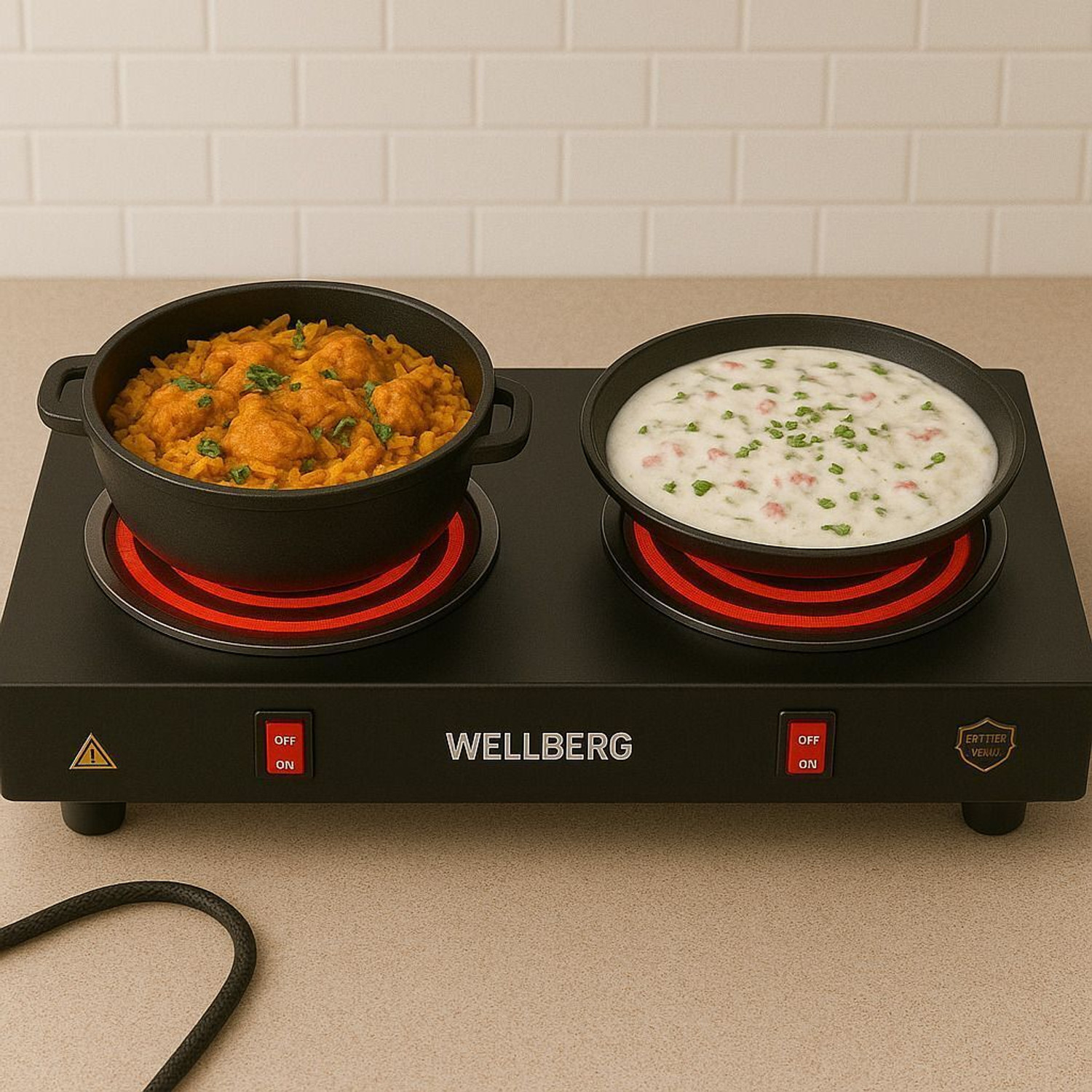 Image of WELLBERG 2000 W Radiant Cooktop Push Button