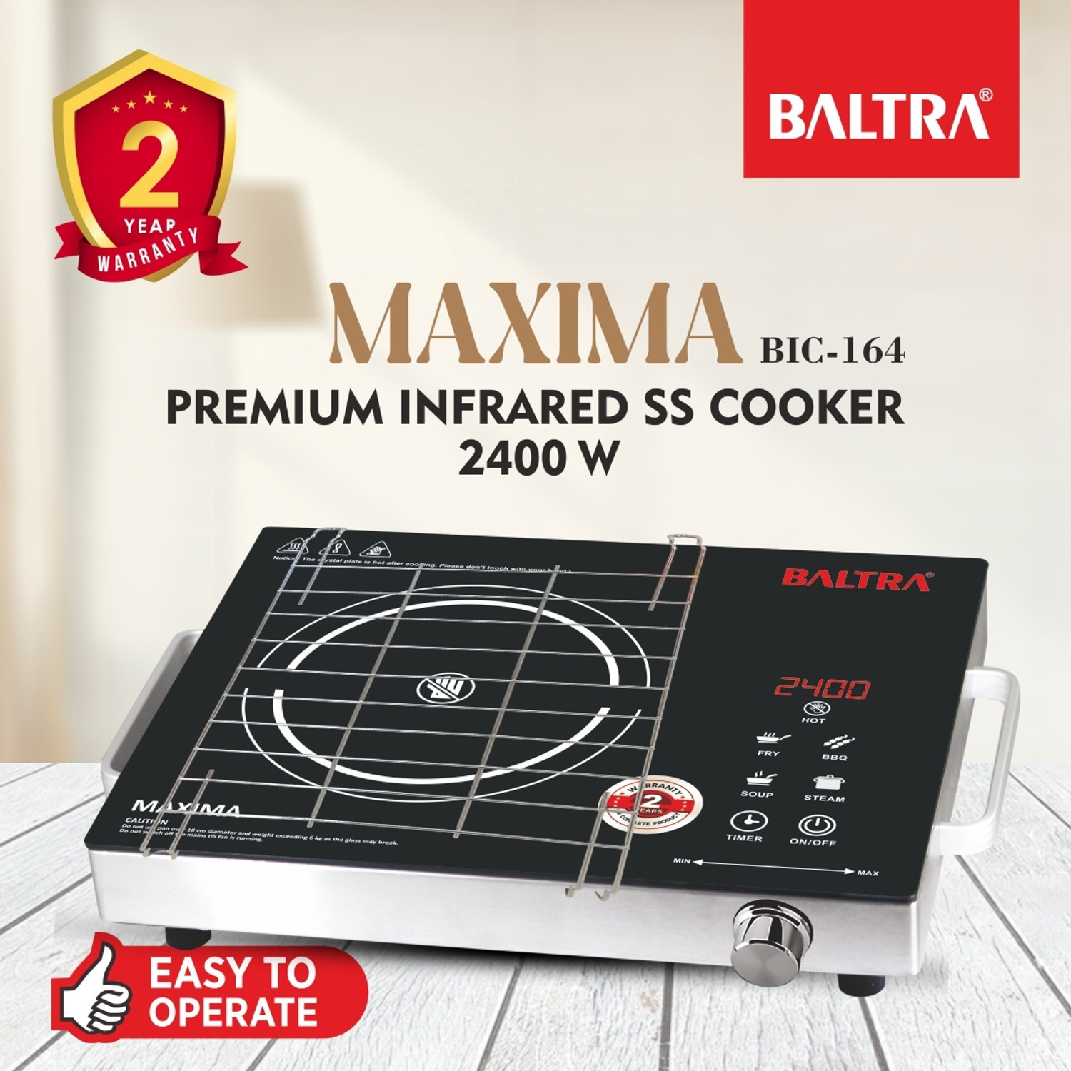 Image of Baltra 2400 W Infrared Cooktop Touch Panel