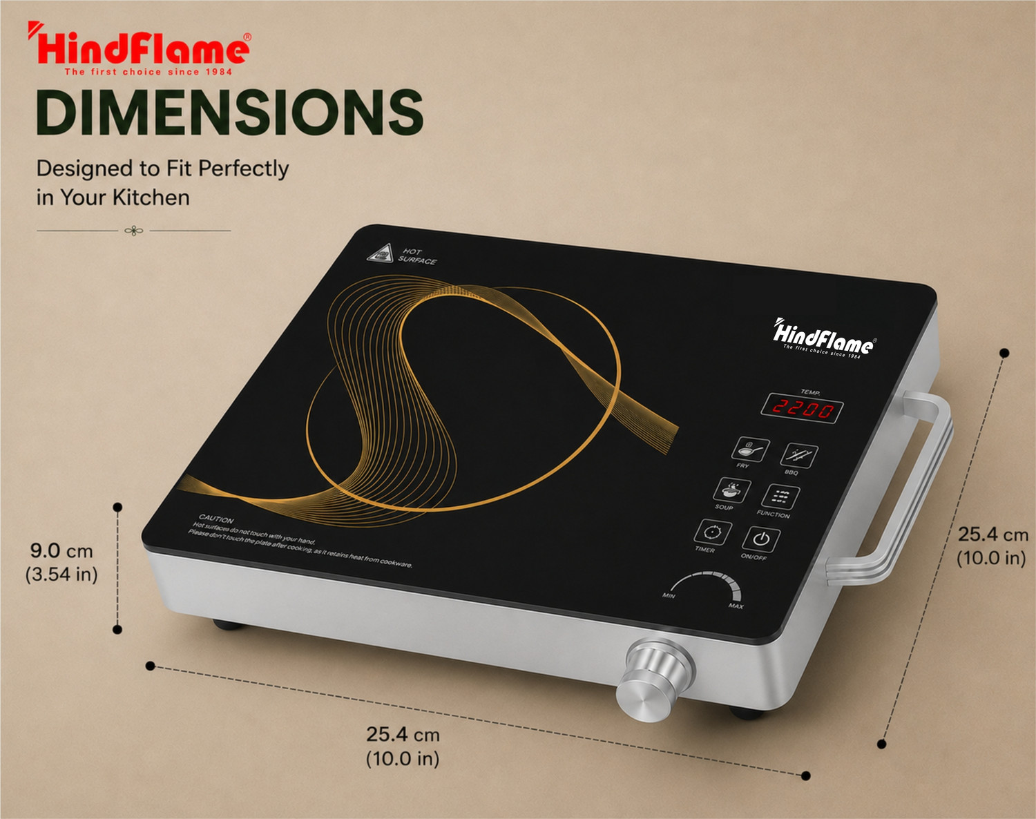 Image of Hindflame 2200 W Infrared Cooktop Touch Panel