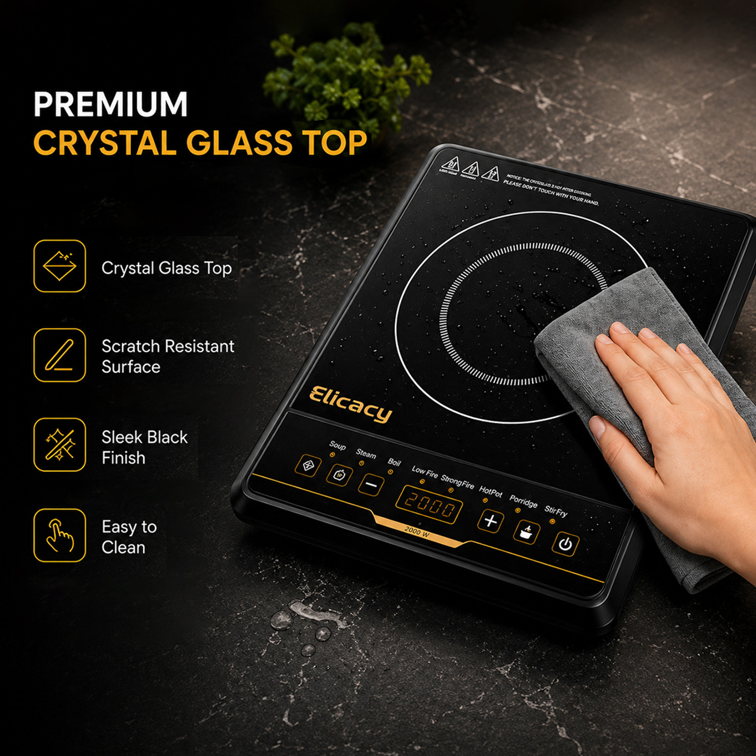 Image of Elicacy 2000 W Induction Cooktop Push Button